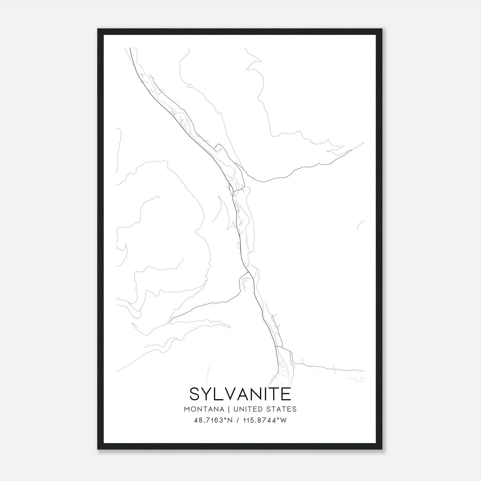 Sylvanite Montana Map Poster, Modern Home Decor Wall Art Print Sylvanite Montana Map Poster, Modern Home Decor Wall Art Print