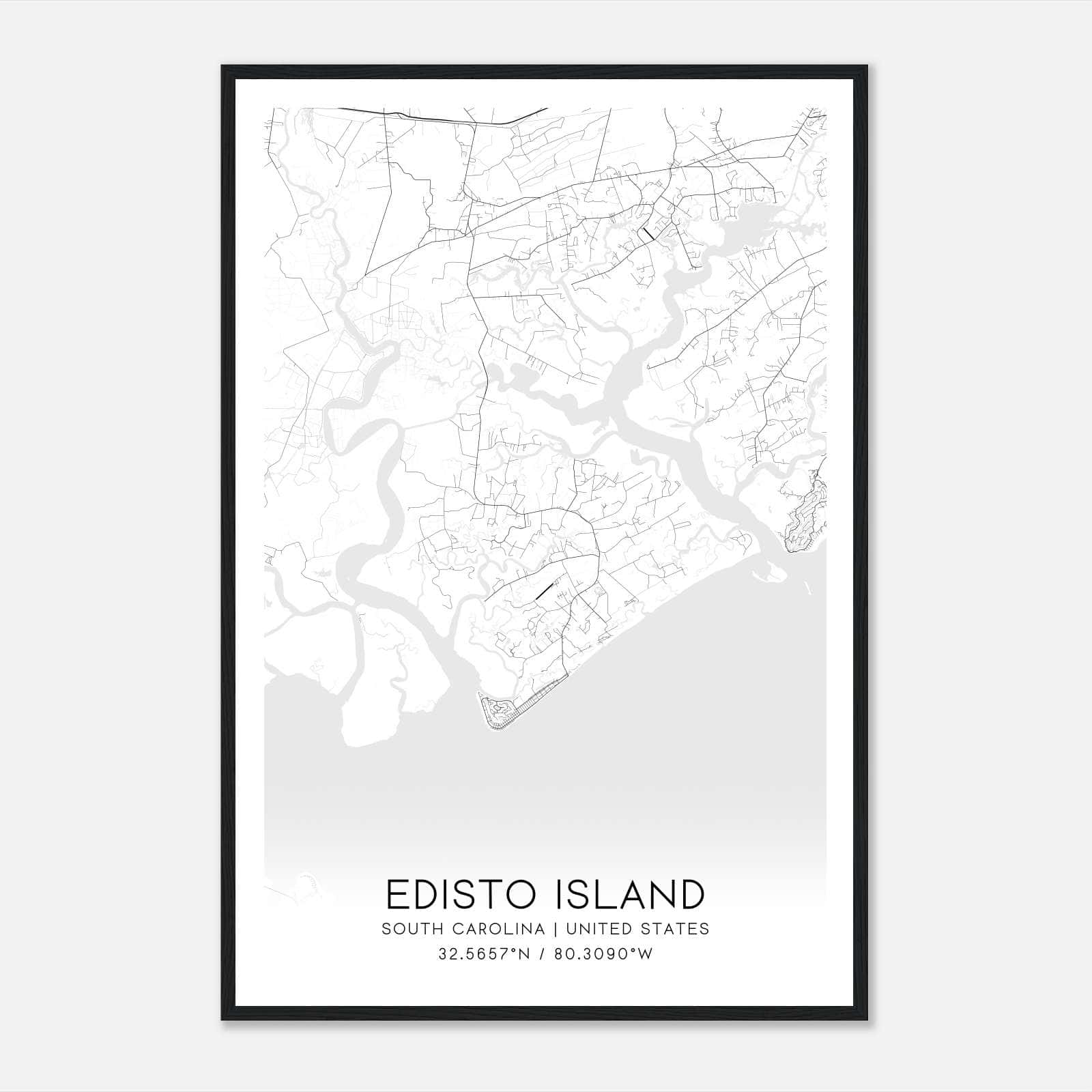 Edisto Island South Carolina Map Poster, Modern Home Decor Wall Art Print Edisto Island South Carolina Map Poster, Modern Home Decor Wall Art Print