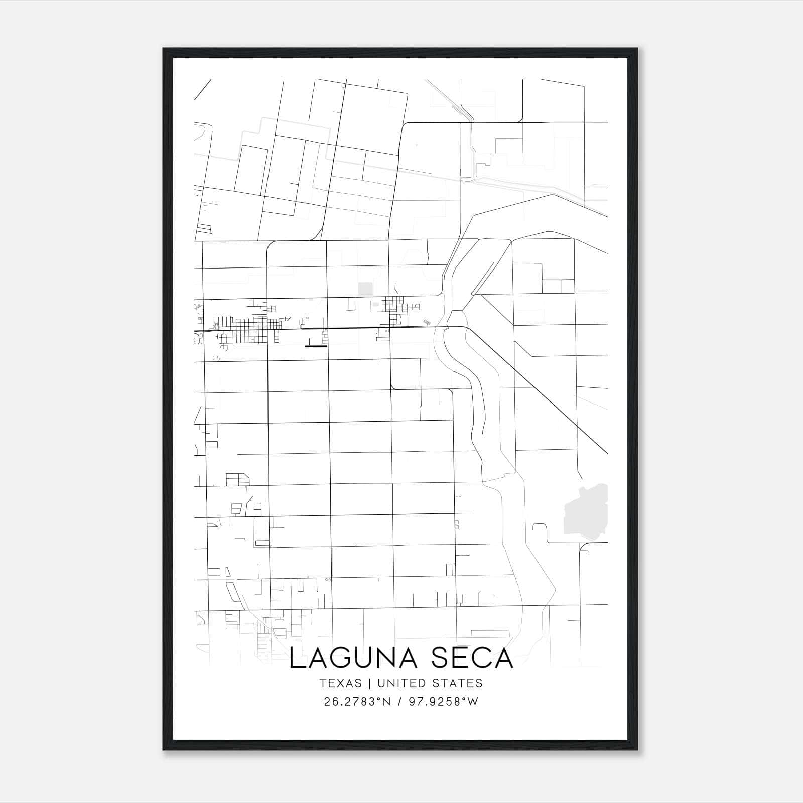 Laguna Seca Texas Map Poster, Modern Home Decor Wall Art Print Laguna Seca Texas Map Poster, Modern Home Decor Wall Art Print