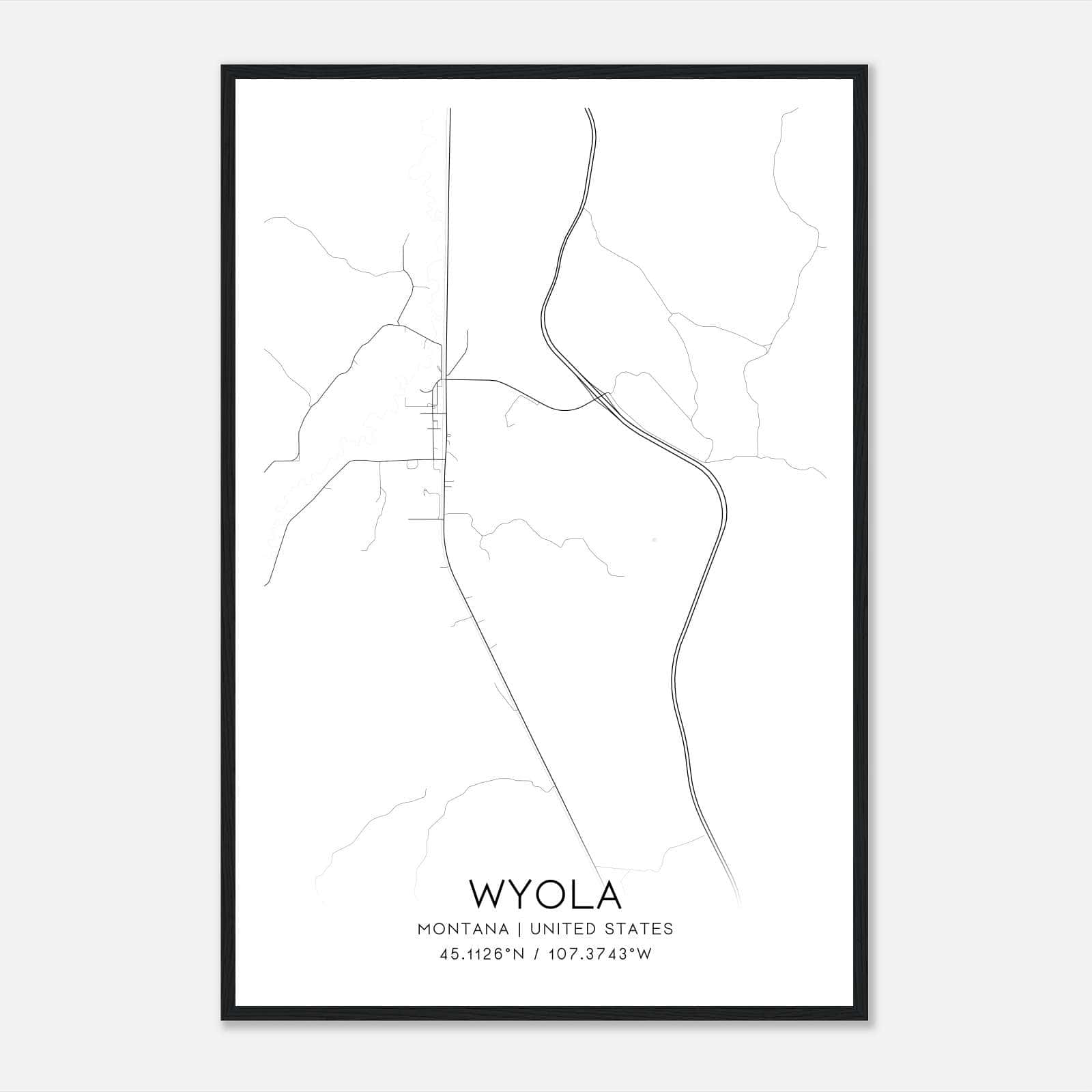 Wyola Montana Map Poster, Modern Home Decor Wall Art Print Wyola Montana Map Poster, Modern Home Decor Wall Art Print