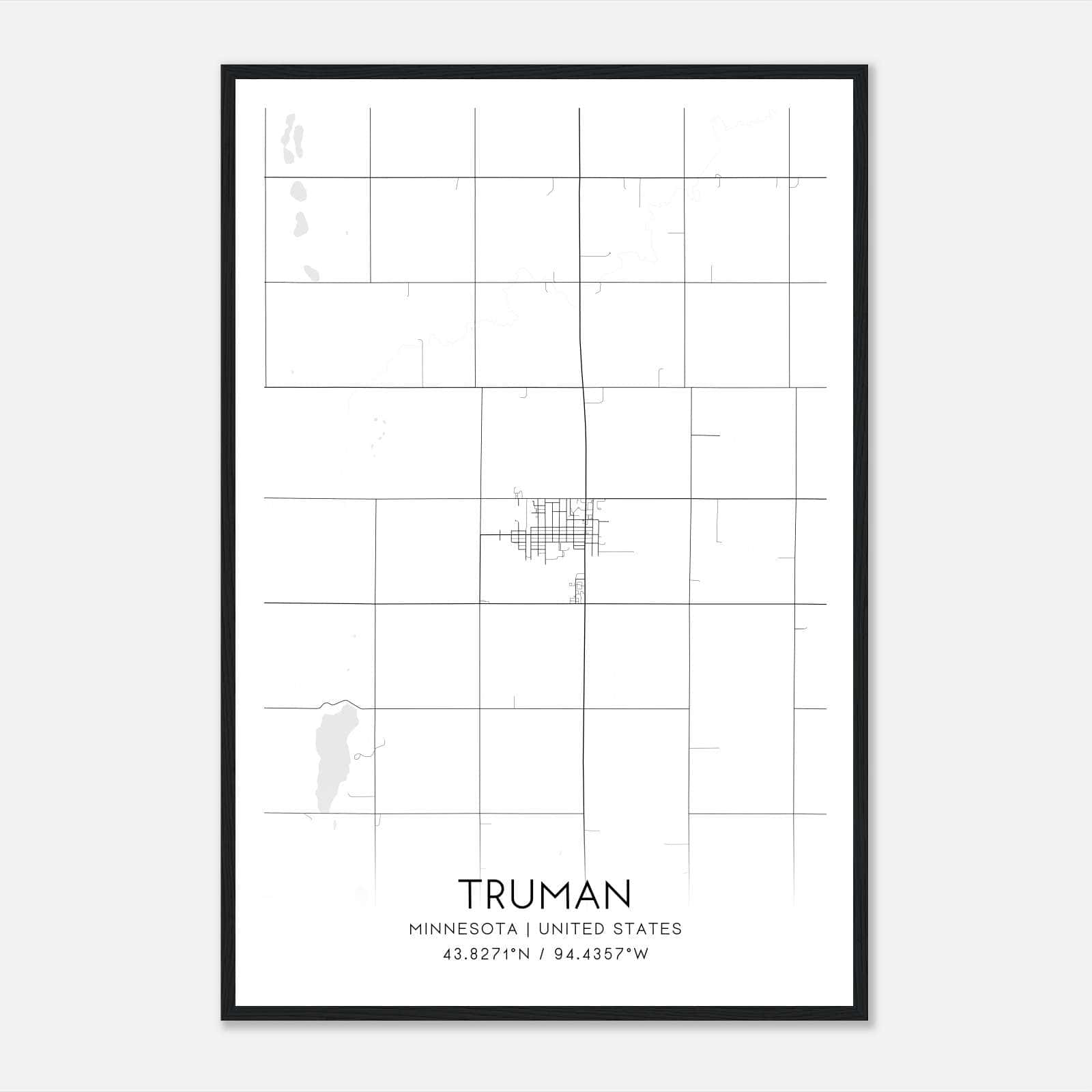 Truman Minnesota Map Poster, Modern Home Decor Wall Art Print Truman Minnesota Map Poster, Modern Home Decor Wall Art Print