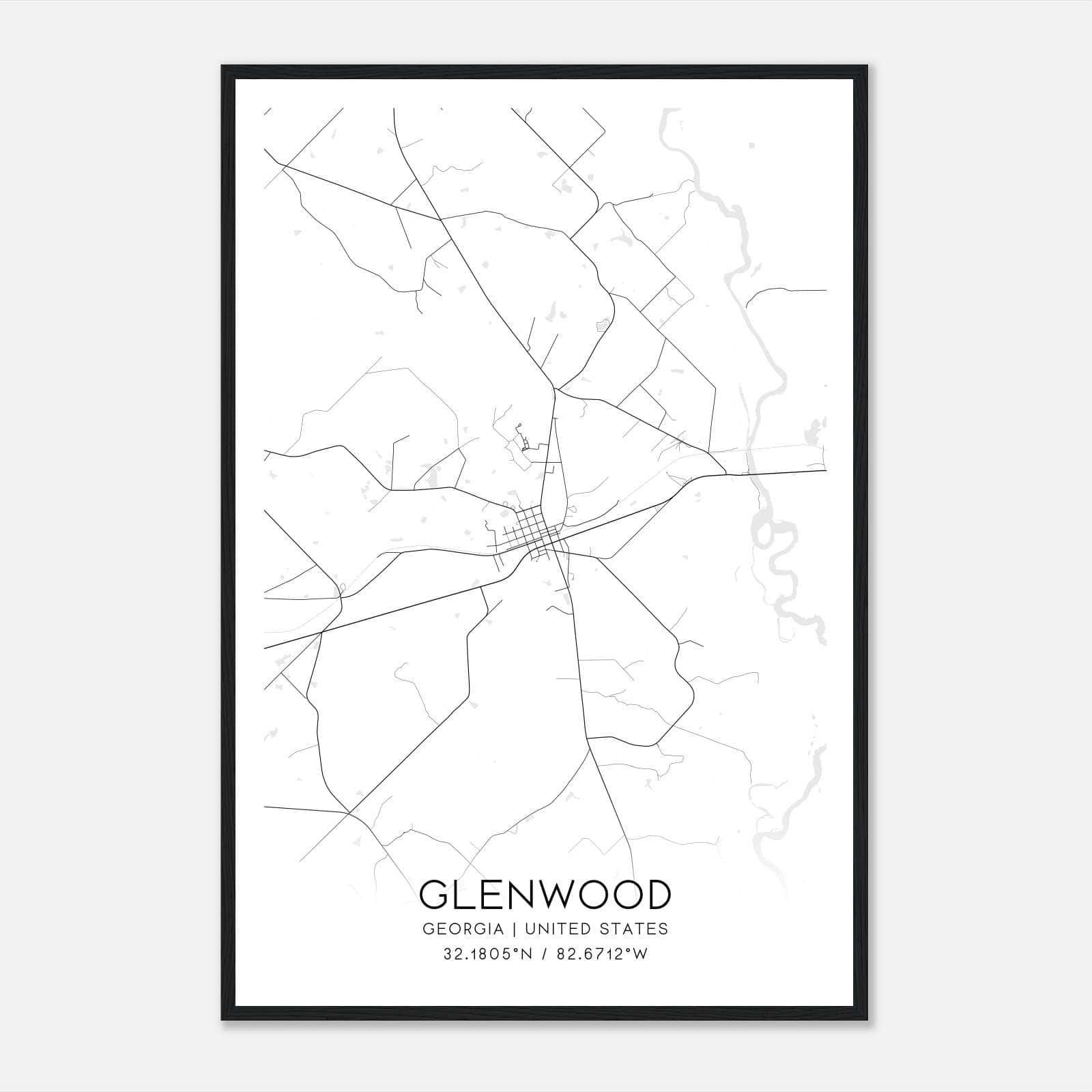 Glenwood Georgia Map Poster, Modern Home Decor Wall Art Print Glenwood Georgia Map Poster, Modern Home Decor Wall Art Print