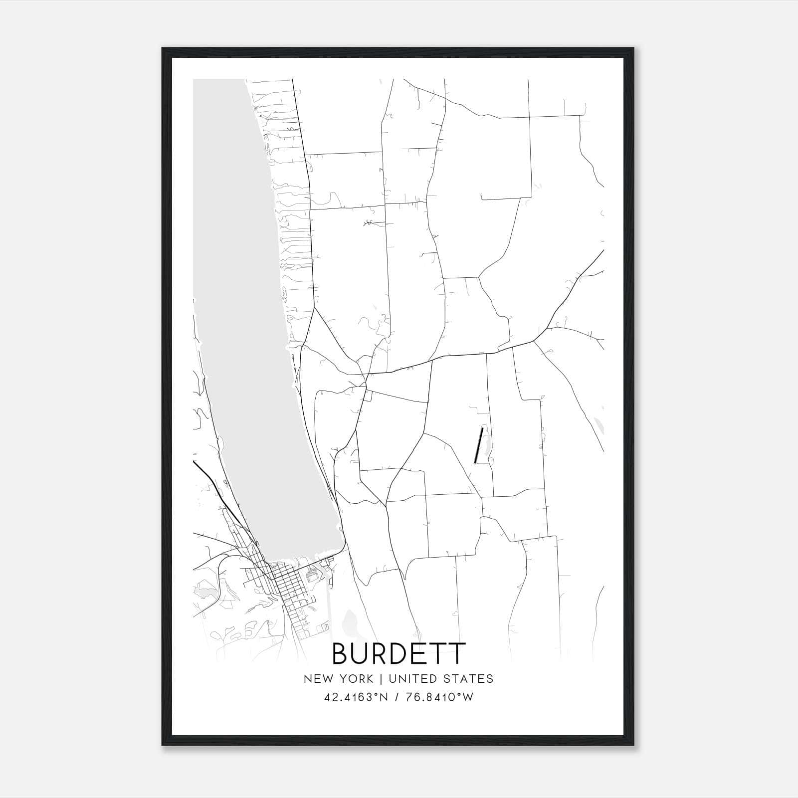 Burdett New York Map Poster, Modern Home Decor Wall Art Print Burdett New York Map Poster, Modern Home Decor Wall Art Print