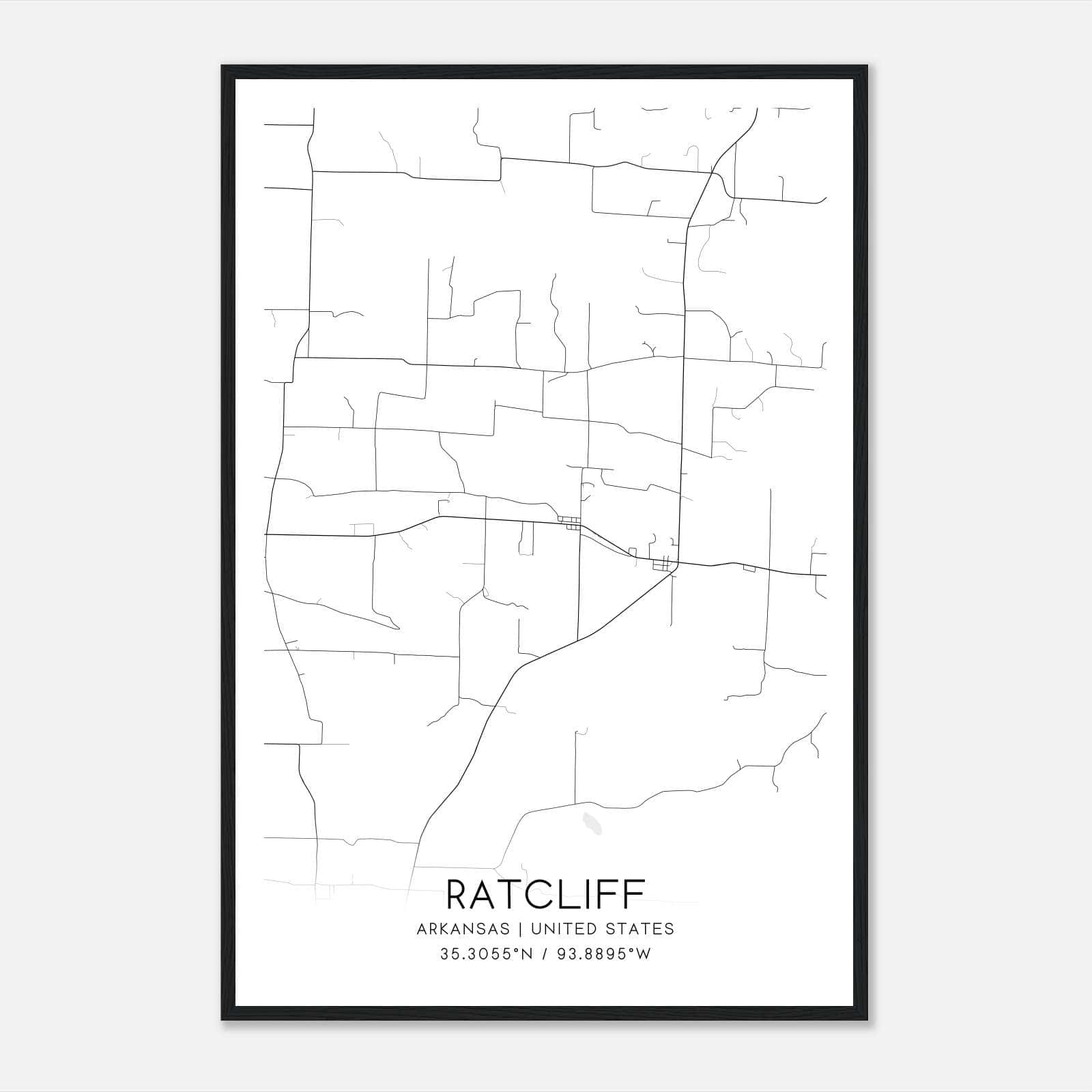 Ratcliff Arkansas Map Poster, Modern Home Decor Wall Art Print Ratcliff Arkansas Map Poster, Modern Home Decor Wall Art Print