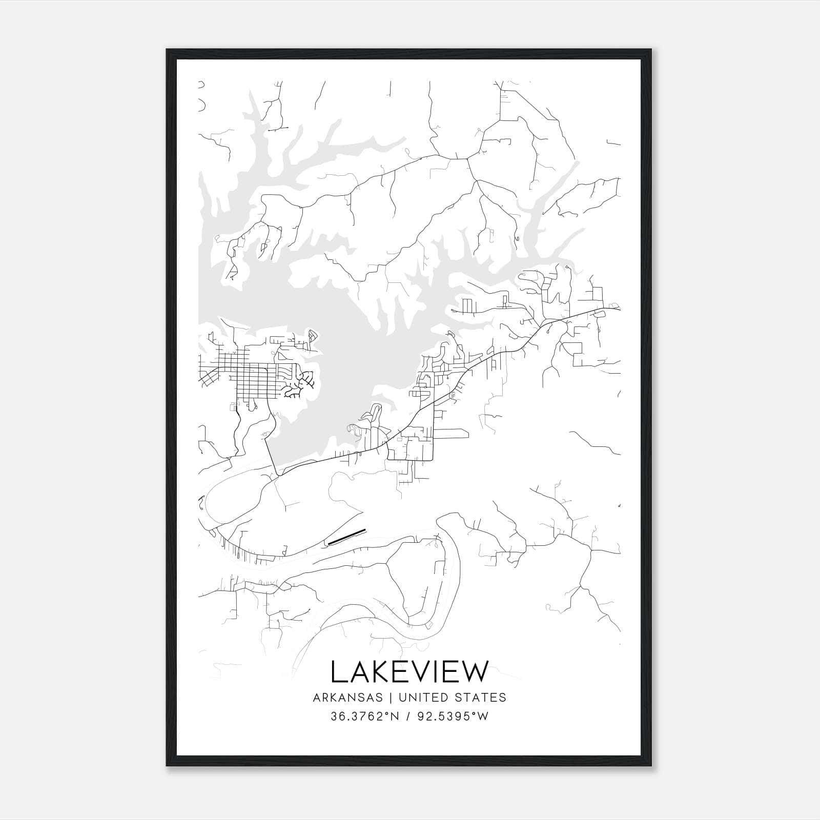Lakeview Arkansas Map Poster, Modern Home Decor Wall Art Print Lakeview Arkansas Map Poster, Modern Home Decor Wall Art Print