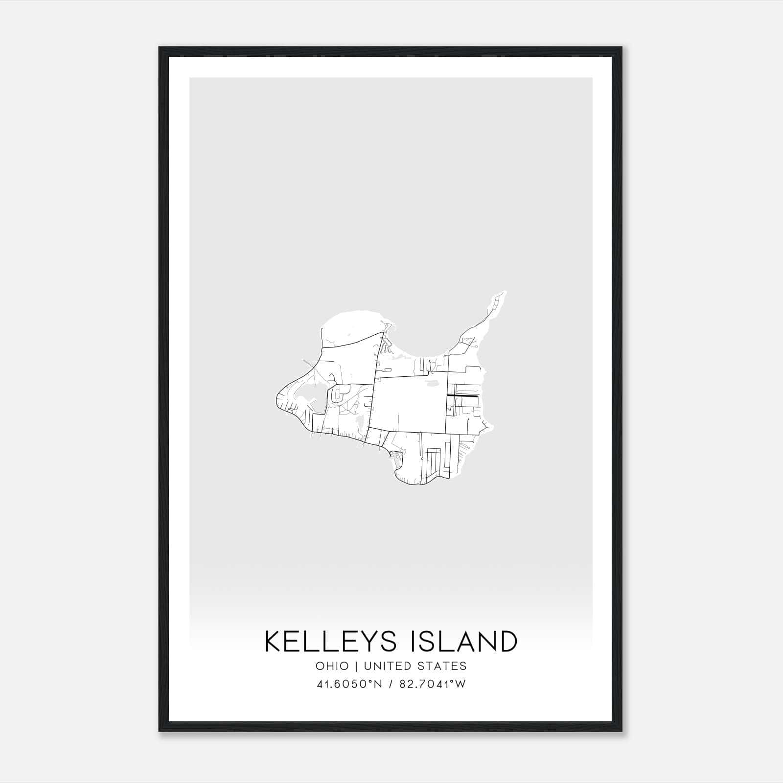 Kelleys Island Ohio Map Poster, Modern Home Decor Wall Art Print Kelleys Island Ohio Map Poster, Modern Home Decor Wall Art Print