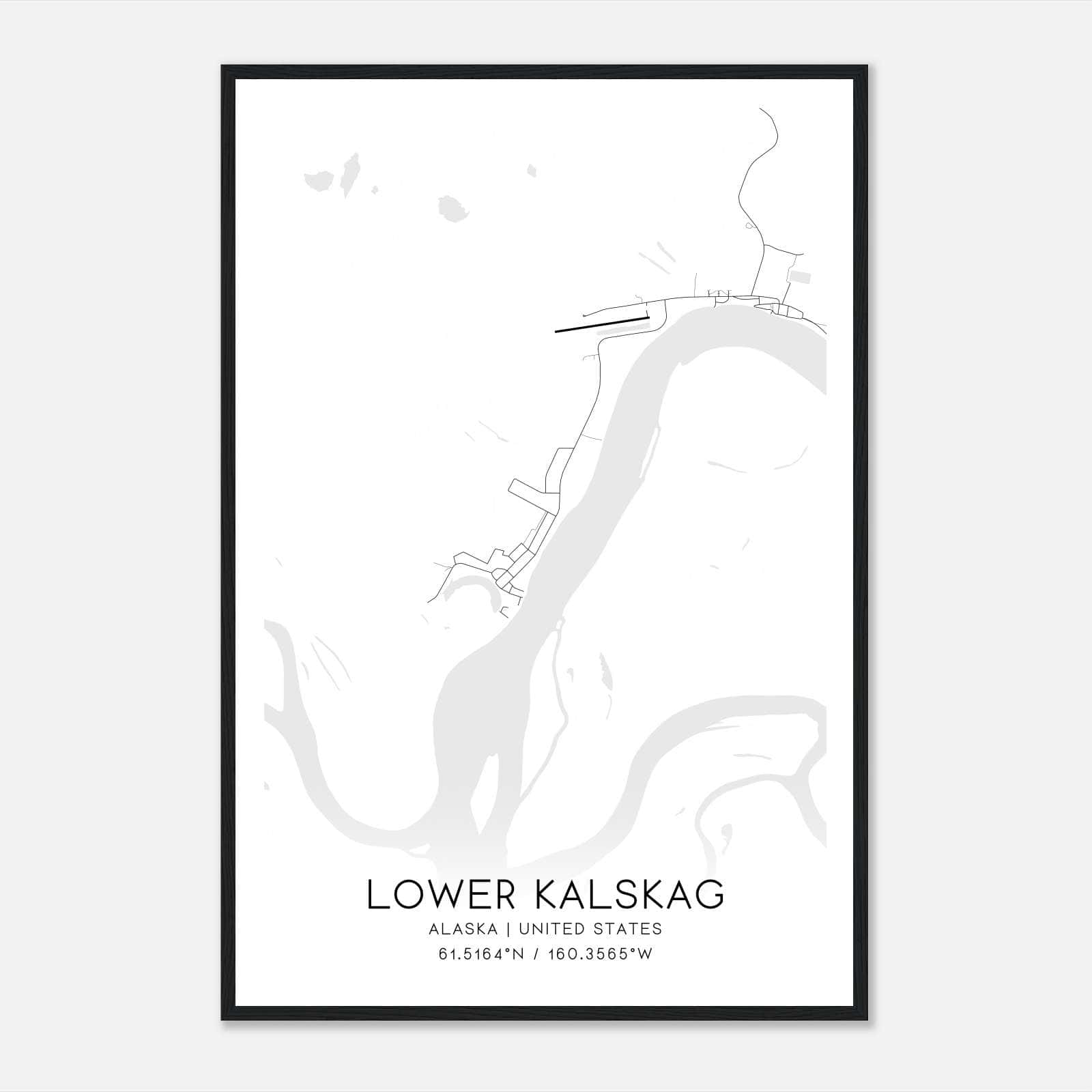 Lower Kalskag Alaska Map Poster, Modern Home Decor Wall Art Print Lower Kalskag Alaska Map Poster, Modern Home Decor Wall Art Print