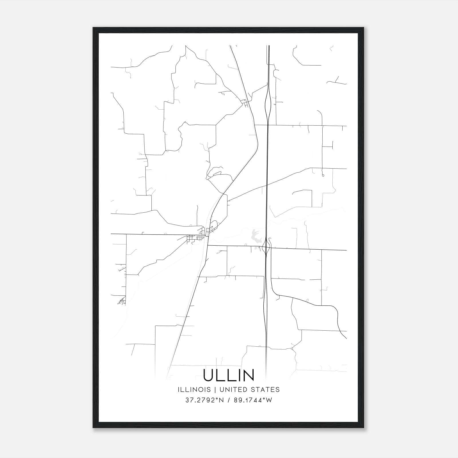 Ullin Illinois Map Poster, Modern Home Decor Wall Art Print Ullin Illinois Map Poster, Modern Home Decor Wall Art Print