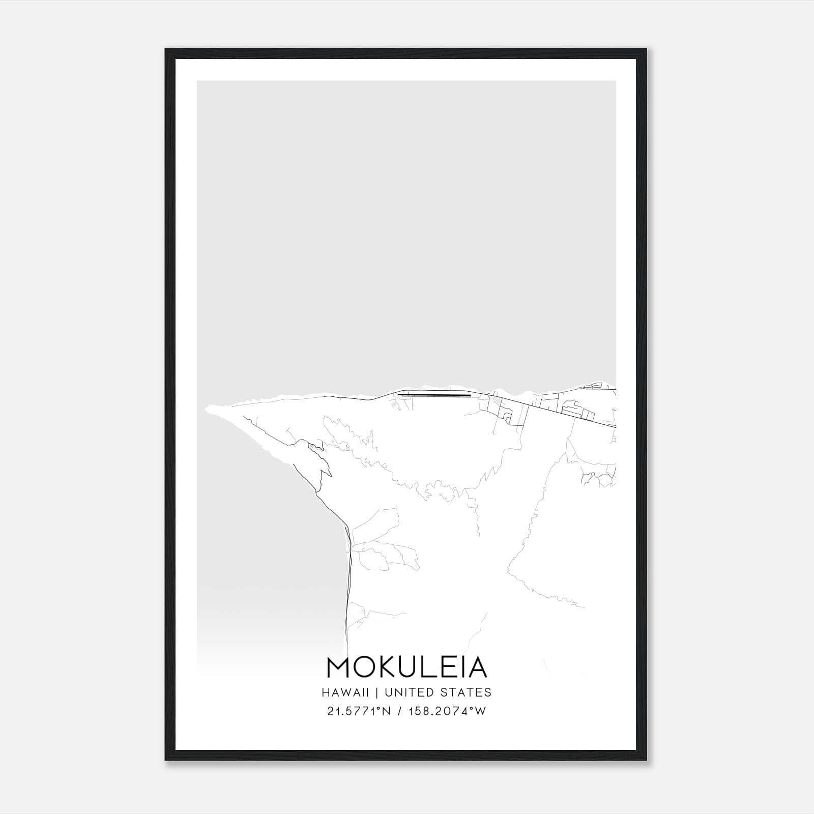 Mokuleia Hawaii Map Poster, Modern Home Decor Wall Art Print Mokuleia Hawaii Map Poster, Modern Home Decor Wall Art Print