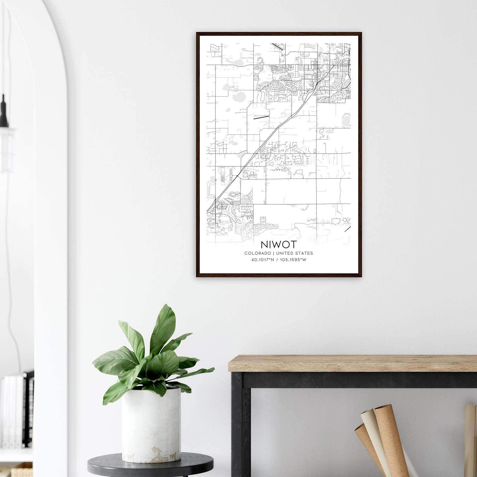 Deerfield Kansas Map Poster, Modern Home Decor Wall Art Print (Copy)
