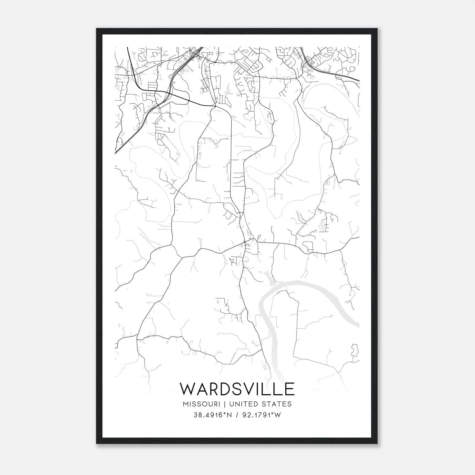 Wardsville Missouri Map Poster, Modern Home Decor Wall Art Print Wardsville Missouri Map Poster, Modern Home Decor Wall Art Print