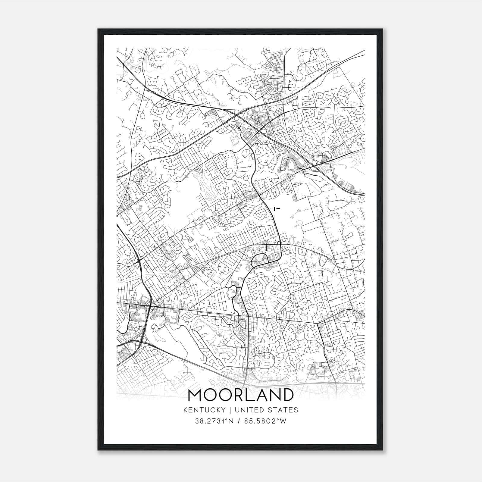 Moorland Kentucky Map Poster, Modern Home Decor Wall Art Print Moorland Kentucky Map Poster, Modern Home Decor Wall Art Print