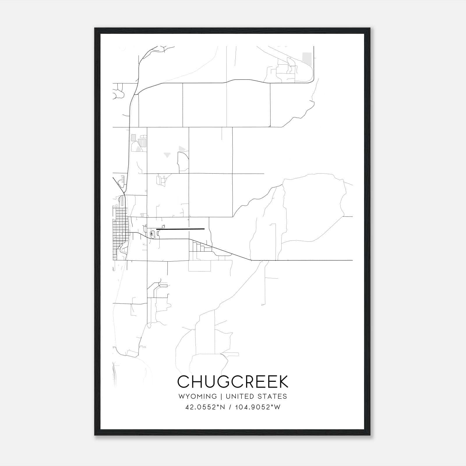 Chugcreek Wyoming Map Poster, Modern Home Decor Wall Art Print Chugcreek Wyoming Map Poster, Modern Home Decor Wall Art Print