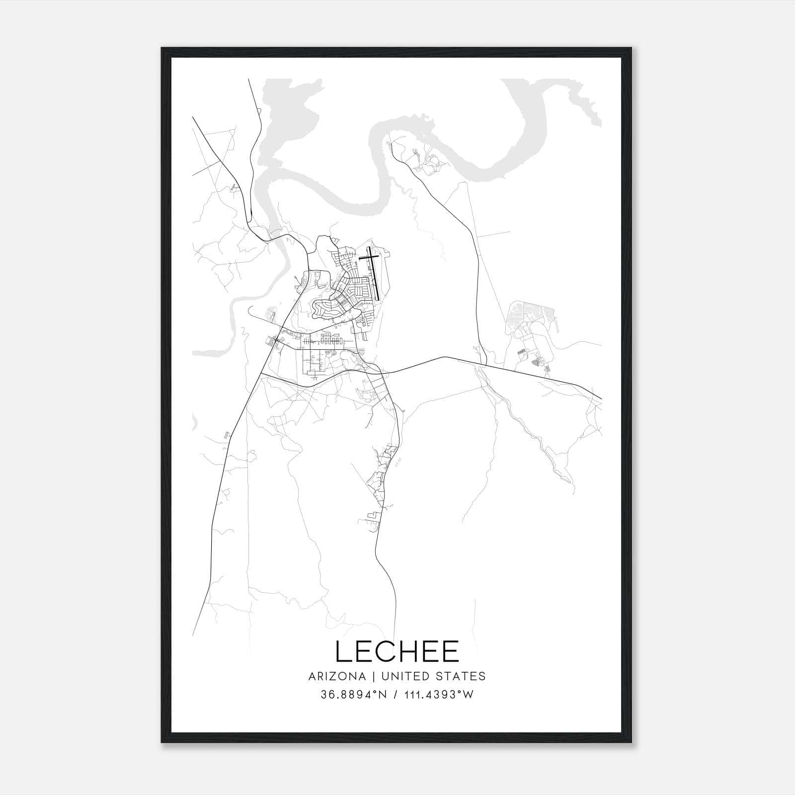 Lechee Arizona Map Poster, Modern Home Decor Wall Art Print Lechee Arizona Map Poster, Modern Home Decor Wall Art Print