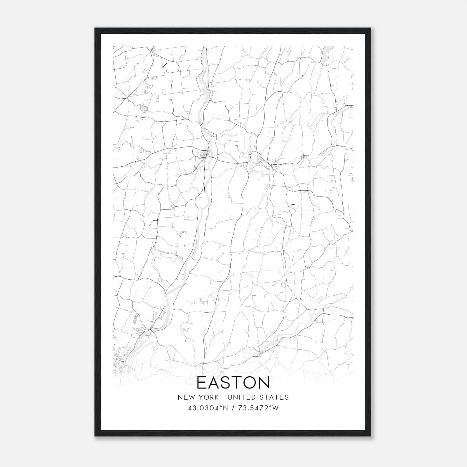 Easton New York Map Poster, Modern Home Decor Wall Art Print Easton New York Map Poster, Modern Home Decor Wall Art Print