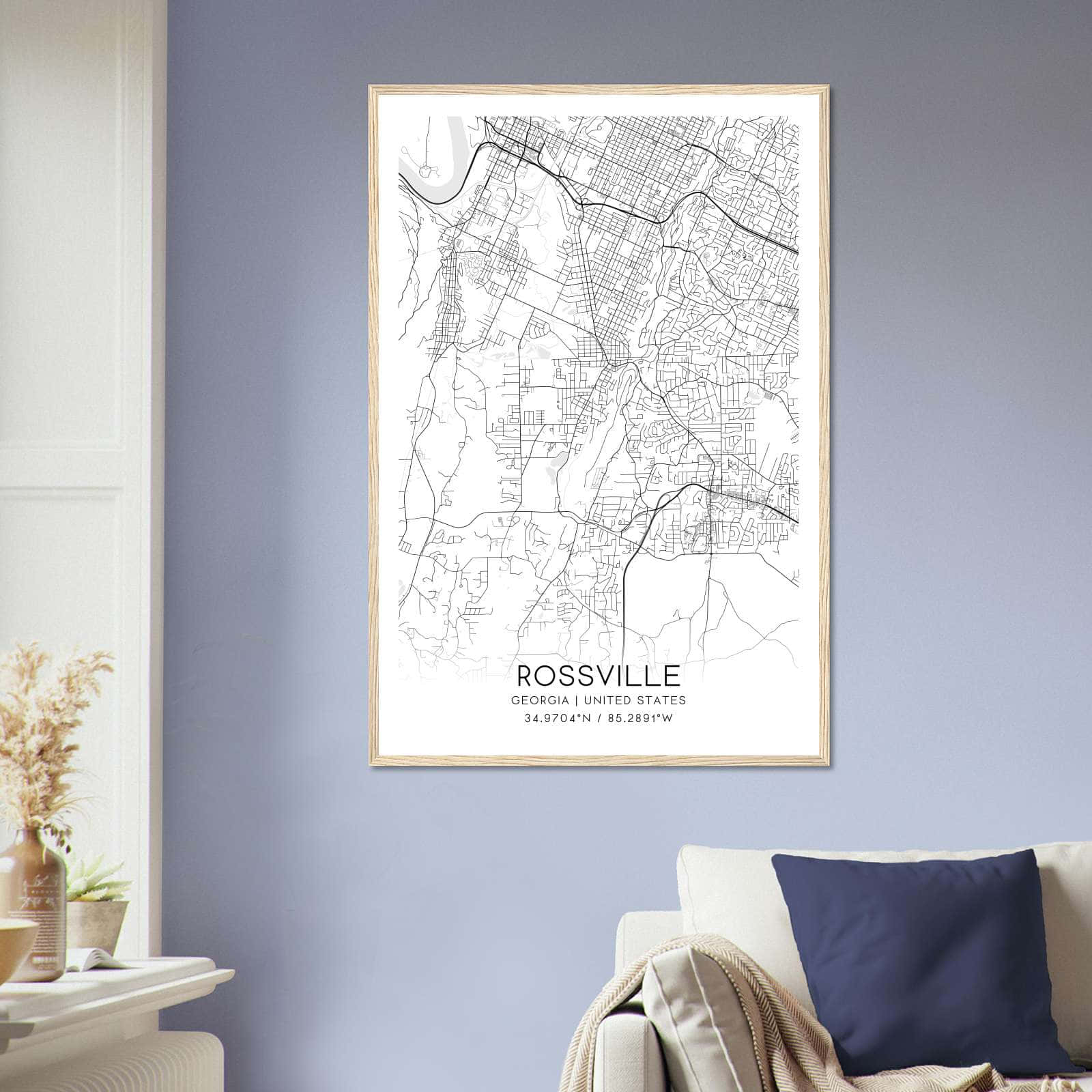 Deerfield Kansas Map Poster, Modern Home Decor Wall Art Print (Copy)