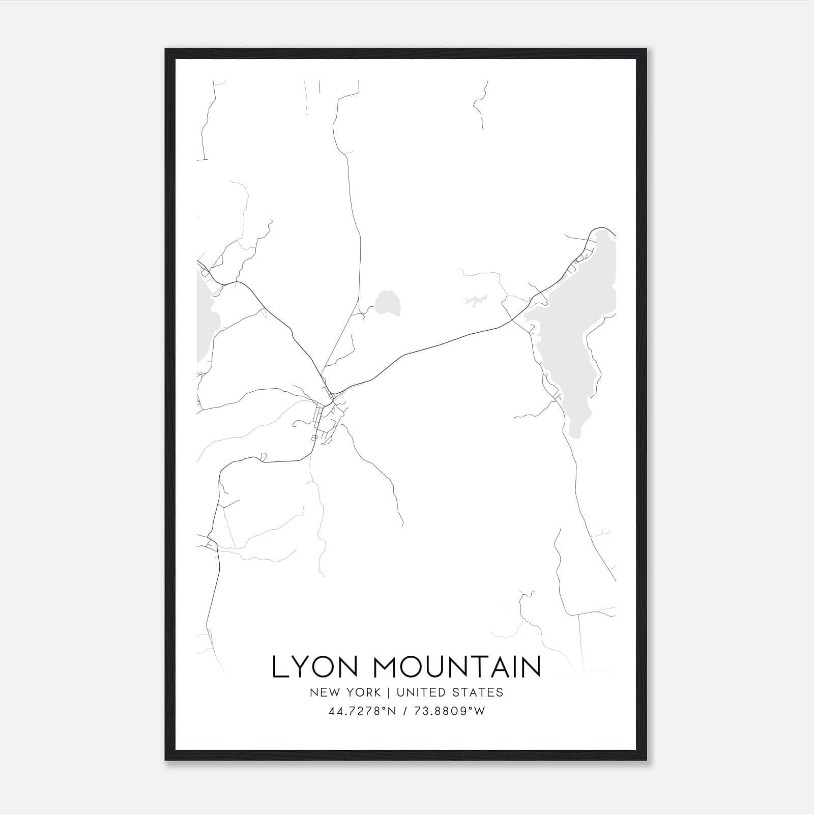 Lyon Mountain New York Map Poster, Modern Home Decor Wall Art Print Lyon Mountain New York Map Poster, Modern Home Decor Wall Art Print