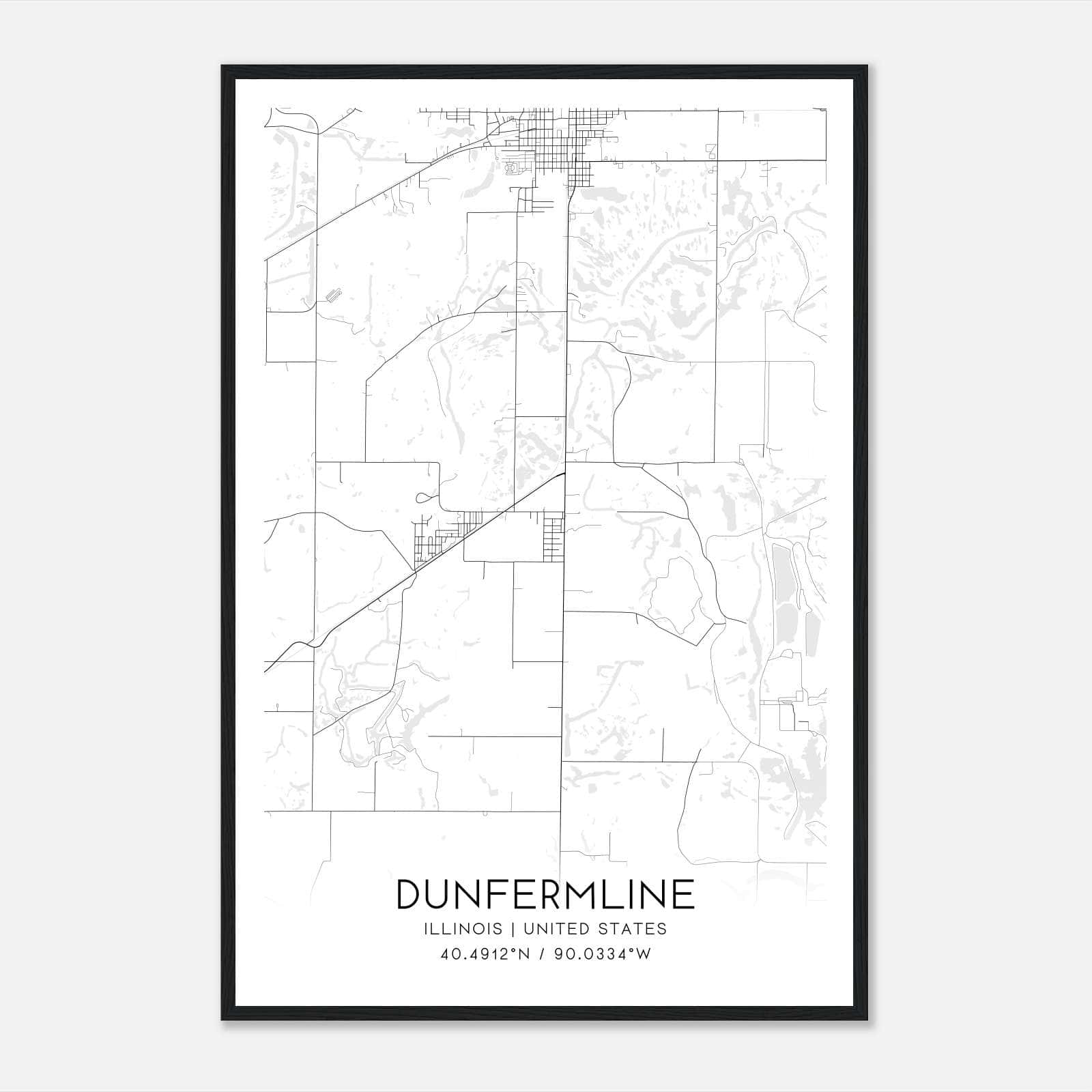 Dunfermline Illinois Map Poster, Modern Home Decor Wall Art Print Dunfermline Illinois Map Poster, Modern Home Decor Wall Art Print