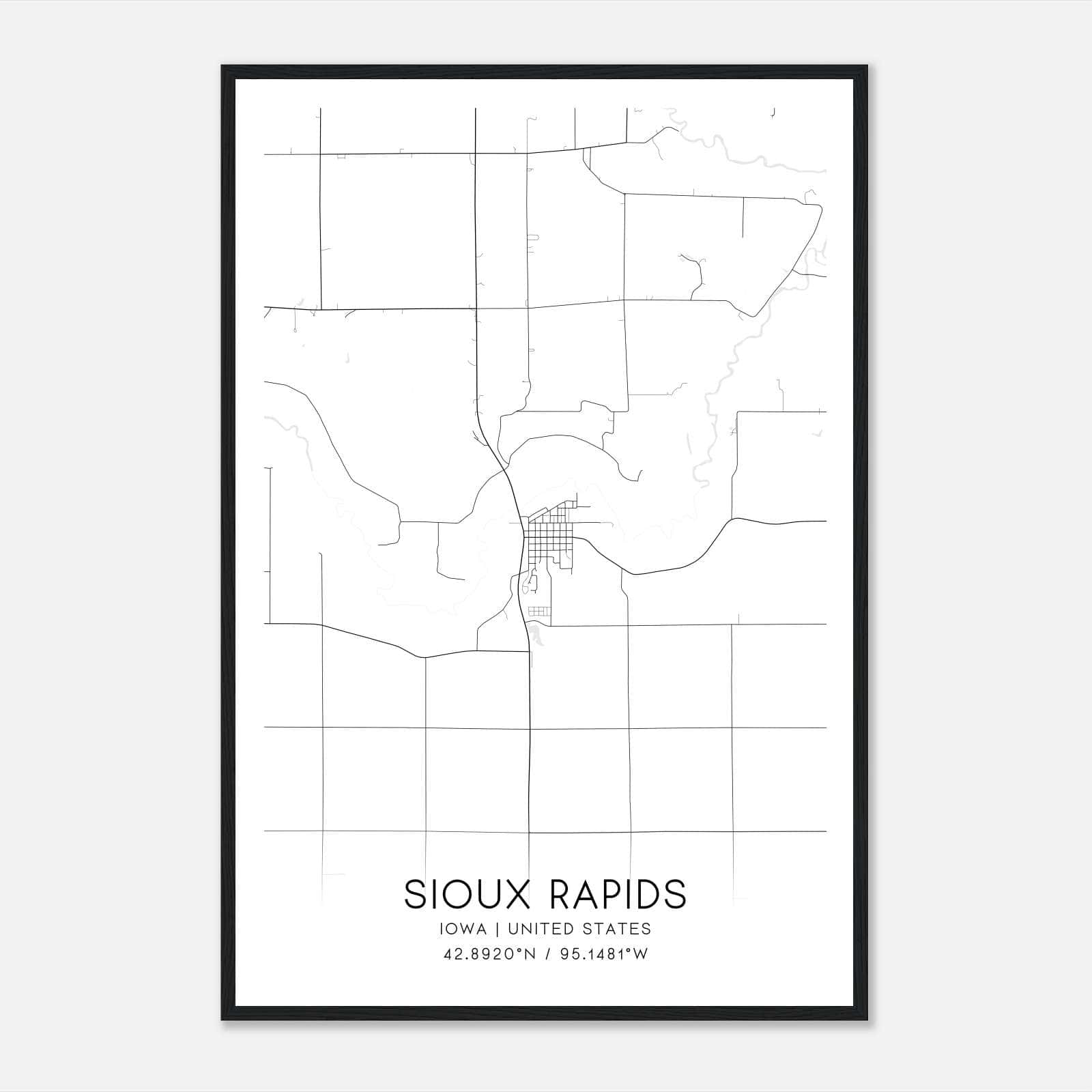 Sioux Rapids Iowa Map Poster, Modern Home Decor Wall Art Print Sioux Rapids Iowa Map Poster, Modern Home Decor Wall Art Print