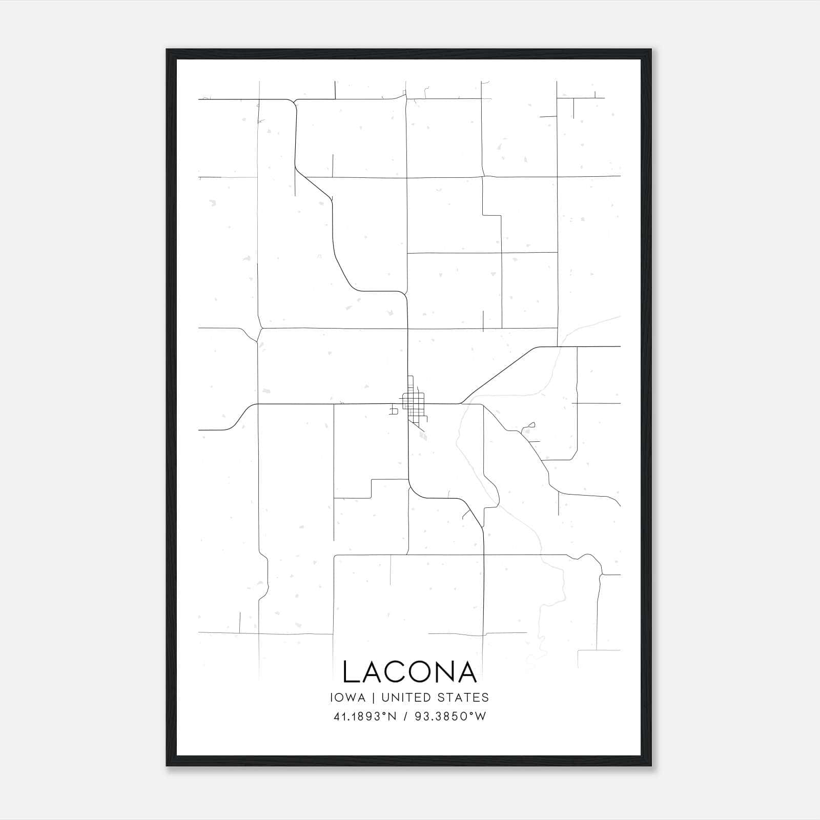Lacona Iowa Map Poster, Modern Home Decor Wall Art Print Lacona Iowa Map Poster, Modern Home Decor Wall Art Print