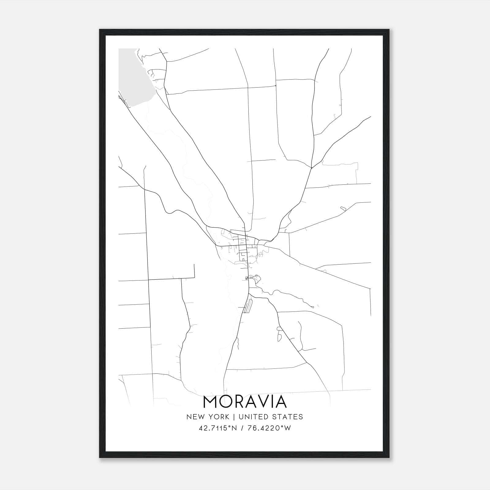 Moravia New York Map Poster, Modern Home Decor Wall Art Print Moravia New York Map Poster, Modern Home Decor Wall Art Print