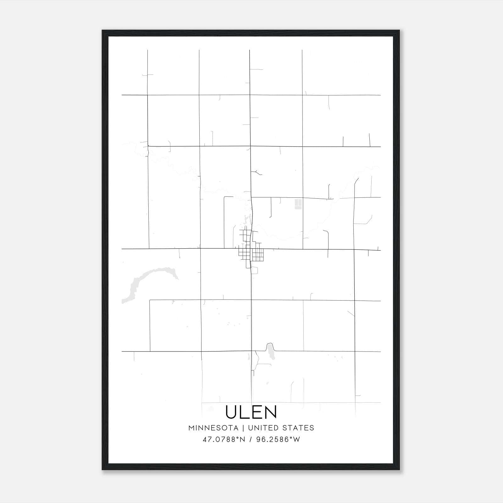 Ulen Minnesota Map Poster, Modern Home Decor Wall Art Print Ulen Minnesota Map Poster, Modern Home Decor Wall Art Print