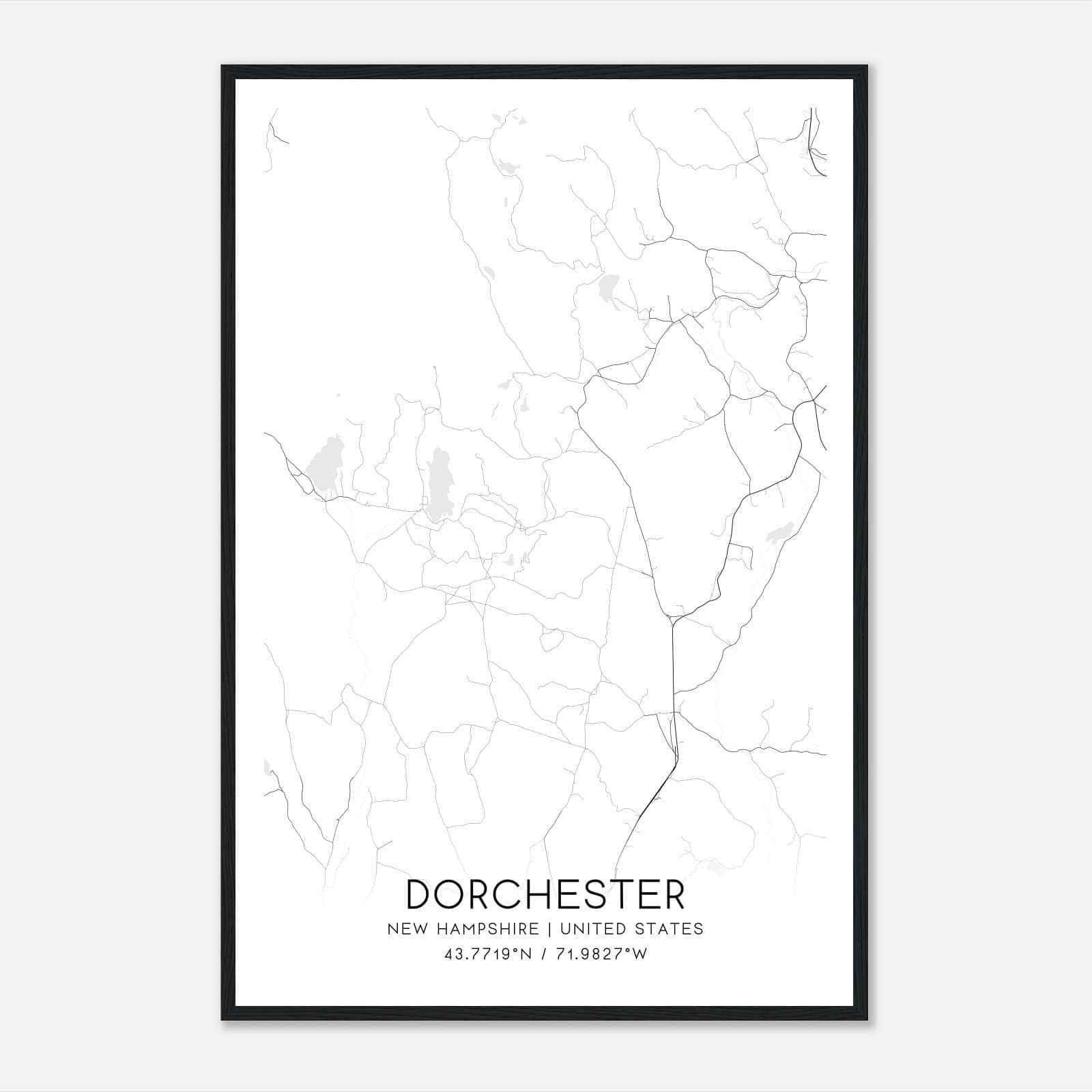 Dorchester New Hampshire Map Poster, Modern Home Decor Wall Art Print Dorchester New Hampshire Map Poster, Modern Home Decor Wall Art Print