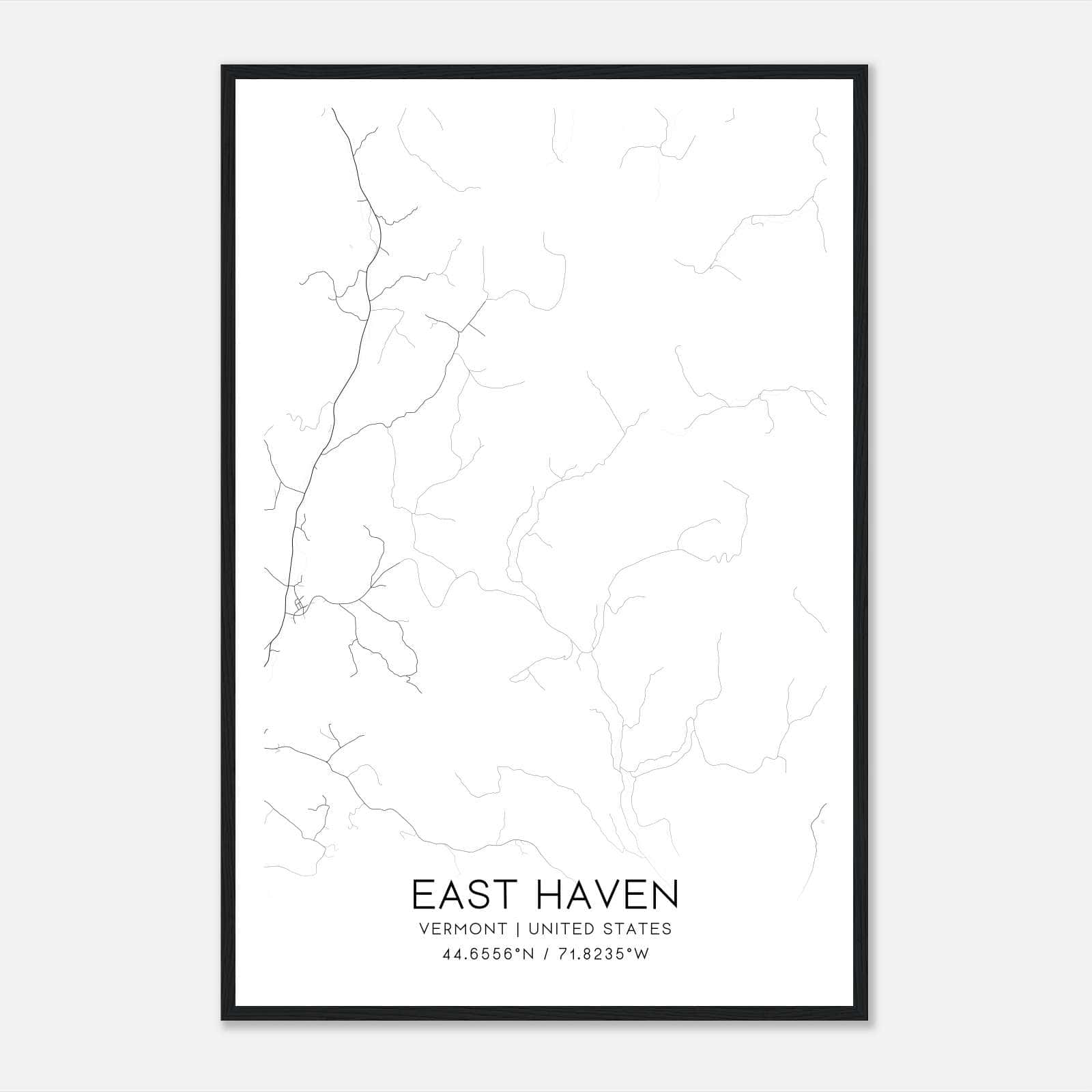 East Haven Vermont Map Poster, Modern Home Decor Wall Art Print East Haven Vermont Map Poster, Modern Home Decor Wall Art Print