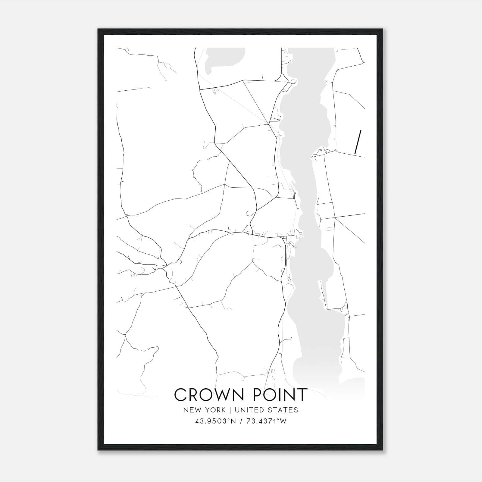 Crown Point New York Map Poster, Modern Home Decor Wall Art Print Crown Point New York Map Poster, Modern Home Decor Wall Art Print