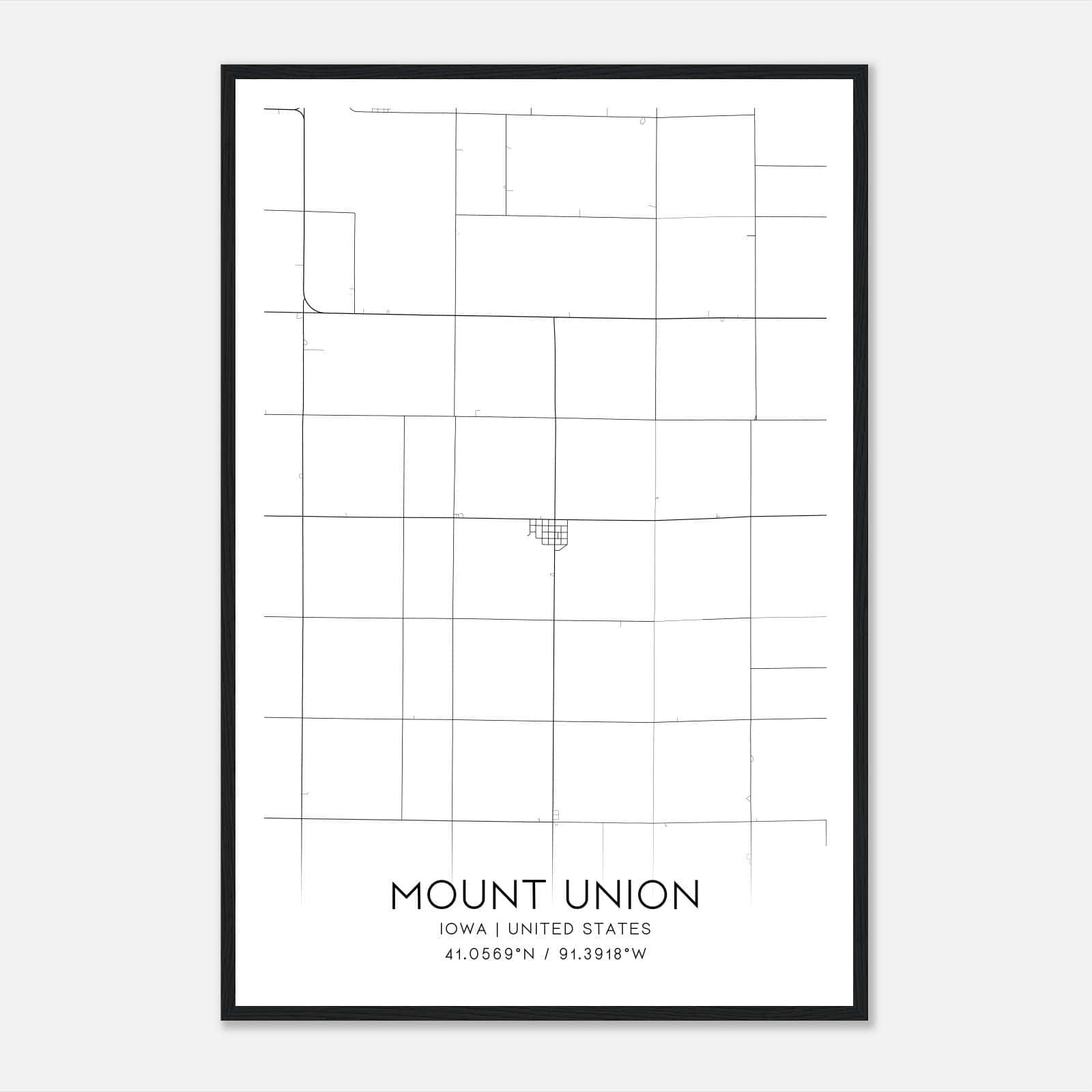 Mount Union Iowa Map Poster, Modern Home Decor Wall Art Print Mount Union Iowa Map Poster, Modern Home Decor Wall Art Print