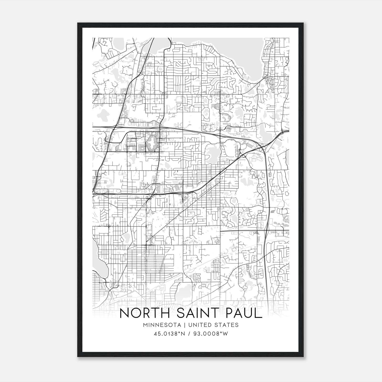 North Saint Paul Minnesota Map Poster, Modern Home Decor Wall Art Print North Saint Paul Minnesota Map Poster, Modern Home Decor Wall Art Print