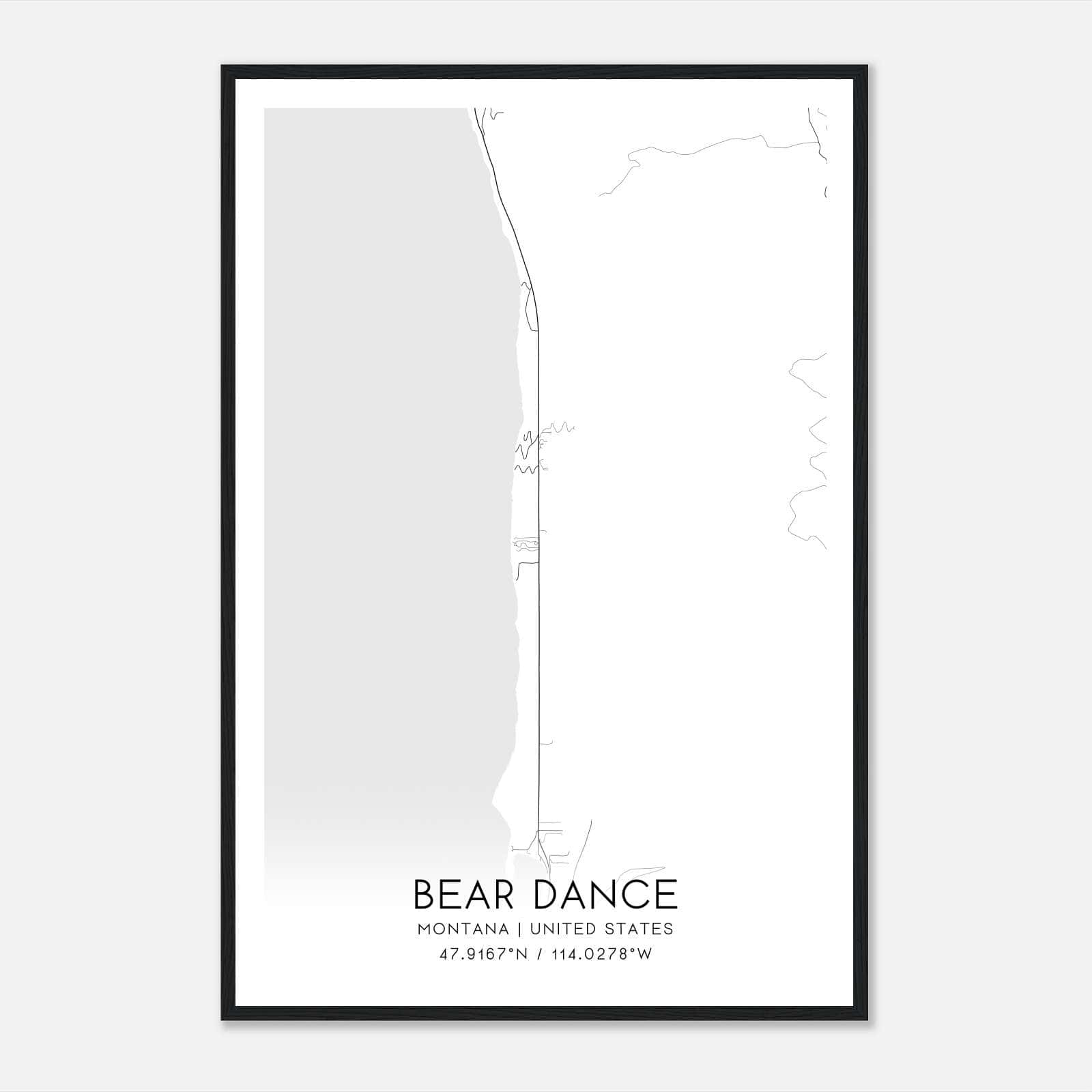 Bear Dance Montana Map Poster, Modern Home Decor Wall Art Print Bear Dance Montana Map Poster, Modern Home Decor Wall Art Print