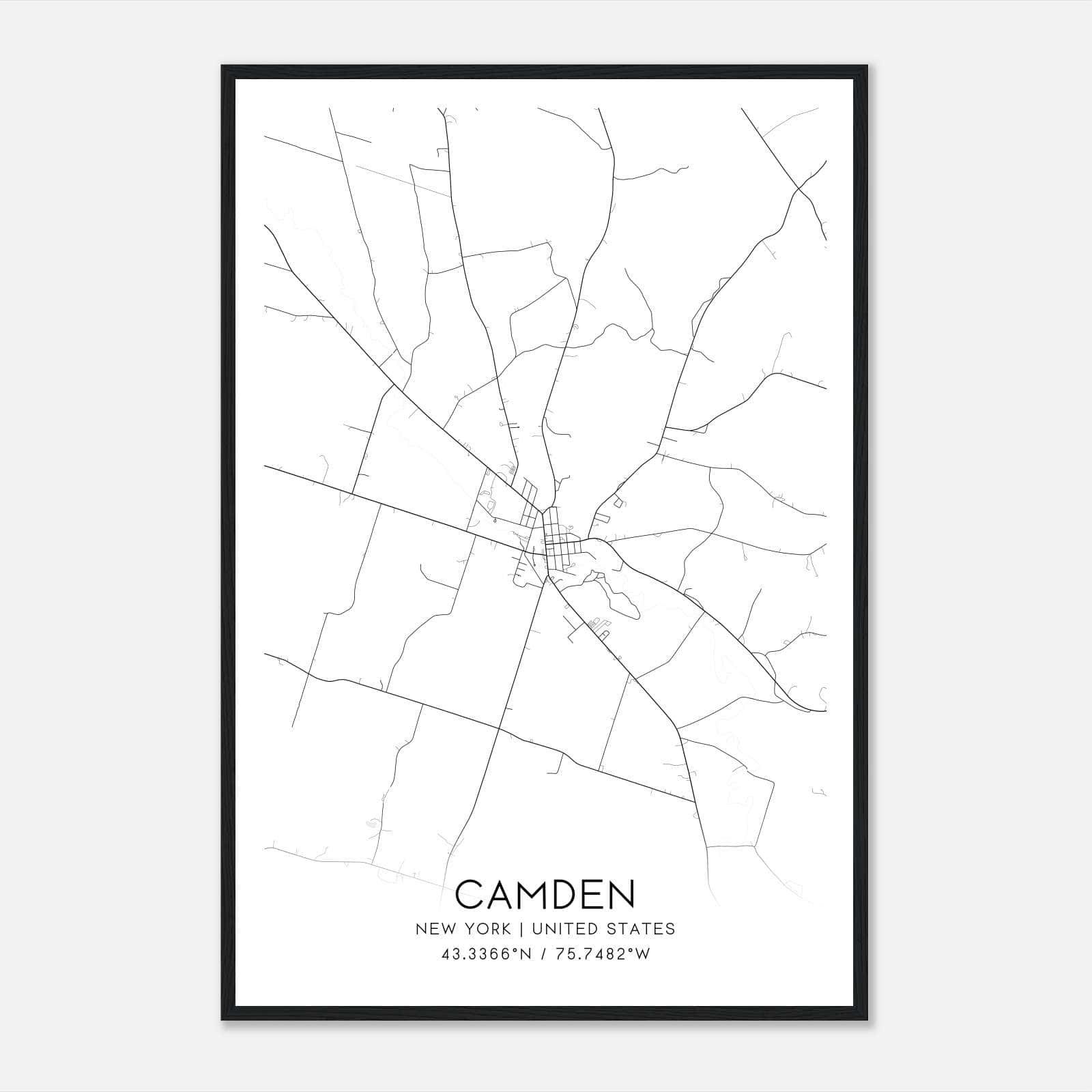 Camden New York Map Poster, Modern Home Decor Wall Art Print Camden New York Map Poster, Modern Home Decor Wall Art Print