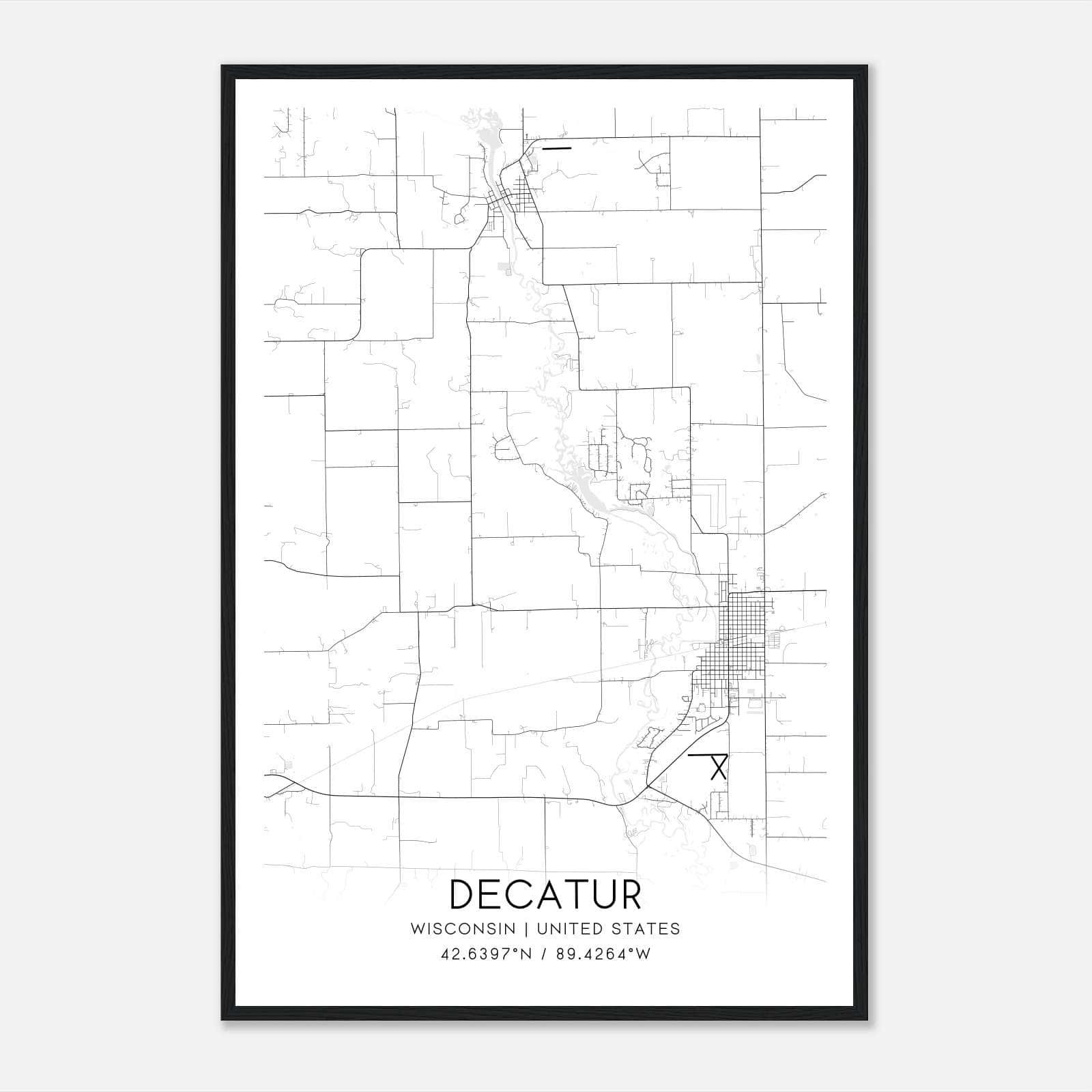 Decatur Wisconsin Map Poster, Modern Home Decor Wall Art Print Decatur Wisconsin Map Poster, Modern Home Decor Wall Art Print