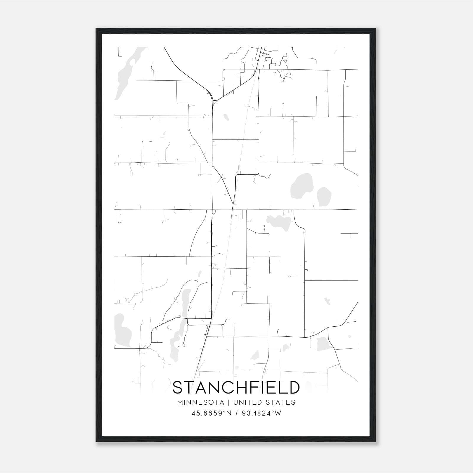 Stanchfield Minnesota Map Poster, Modern Home Decor Wall Art Print Stanchfield Minnesota Map Poster, Modern Home Decor Wall Art Print