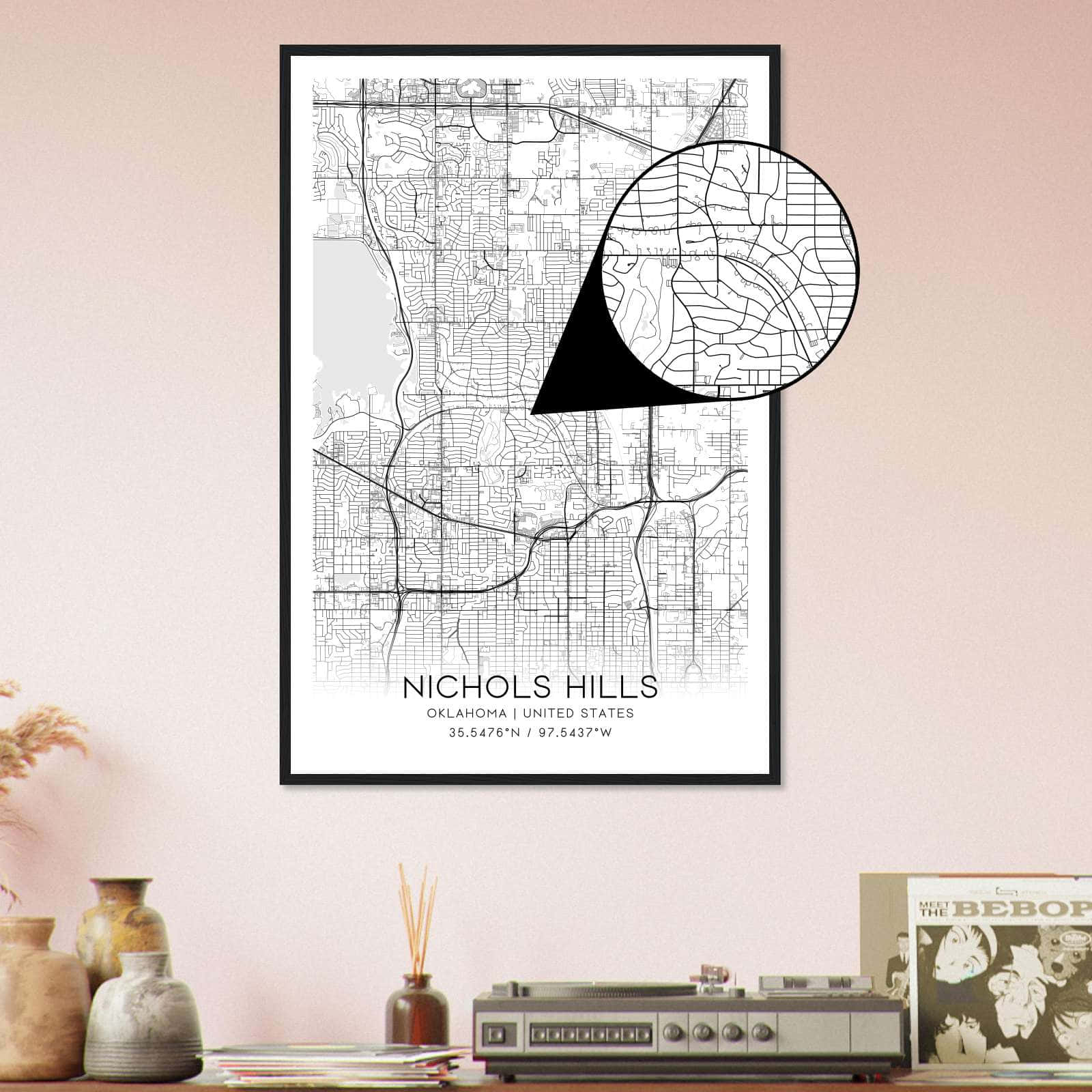 Deerfield Kansas Map Poster, Modern Home Decor Wall Art Print (Copy)