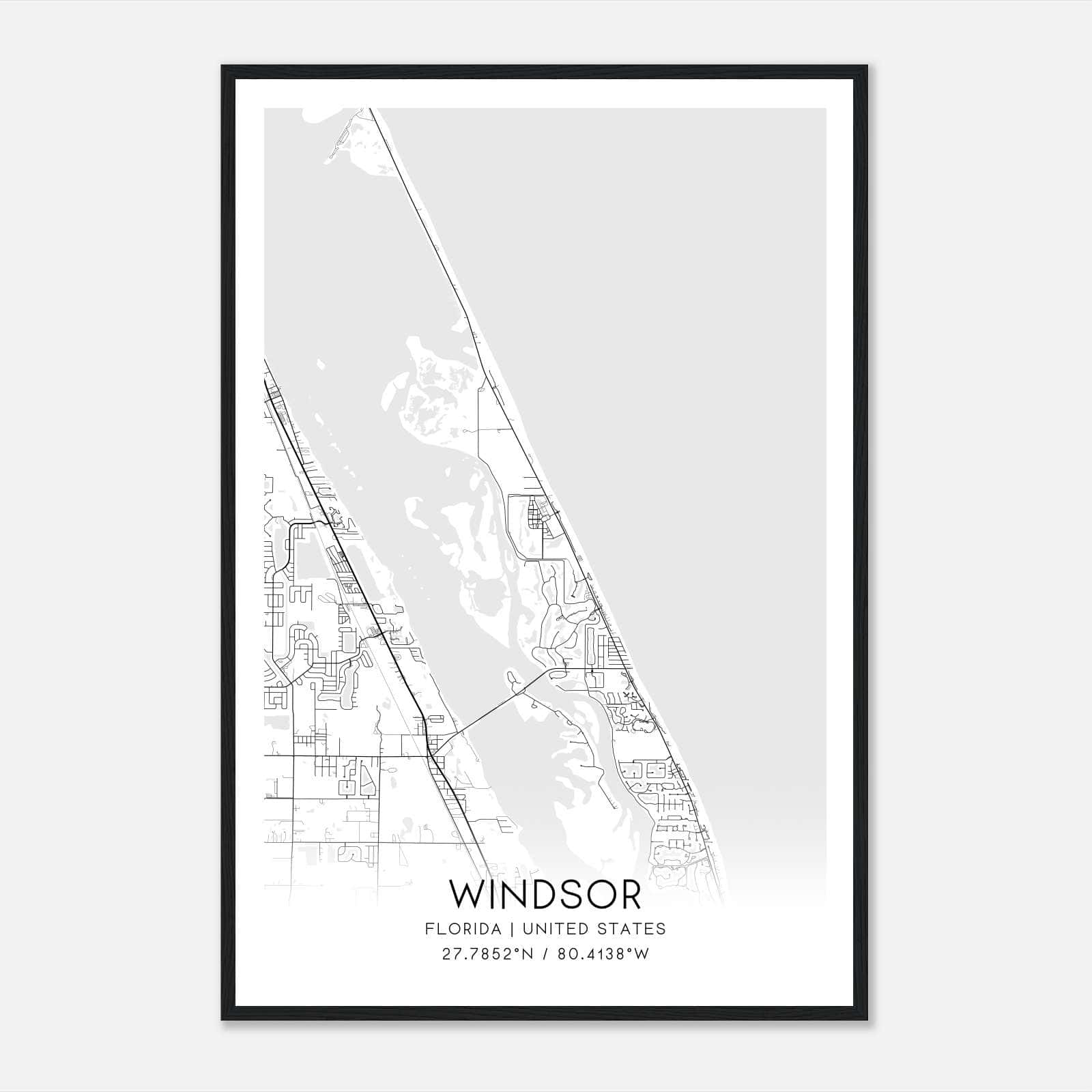 Windsor Florida Map Poster, Modern Home Decor Wall Art Print Windsor Florida Map Poster, Modern Home Decor Wall Art Print