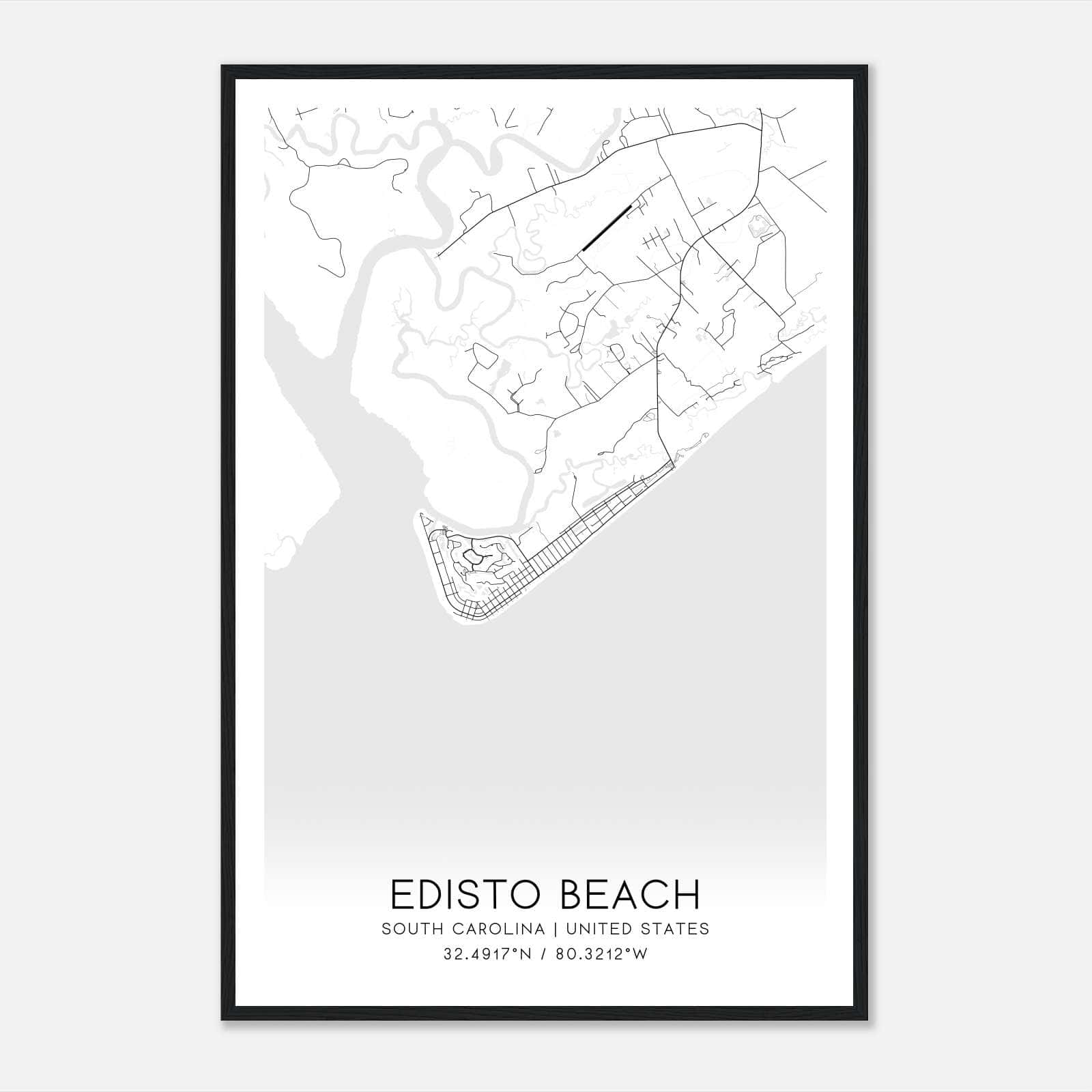 Edisto Beach South Carolina Map Poster, Modern Home Decor Wall Art Print Edisto Beach South Carolina Map Poster, Modern Home Decor Wall Art Print