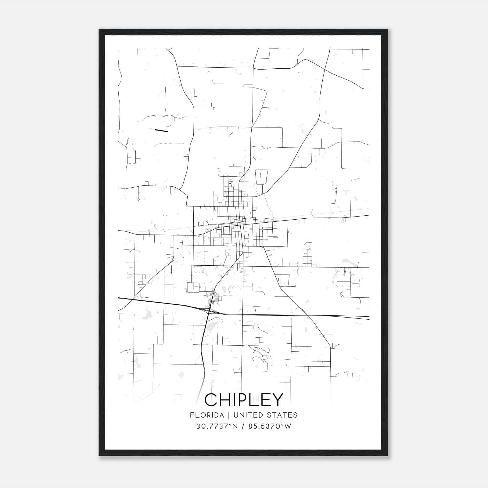 Chipley Florida Map Poster, Modern Home Decor Wall Art Print Chipley Florida Map Poster, Modern Home Decor Wall Art Print