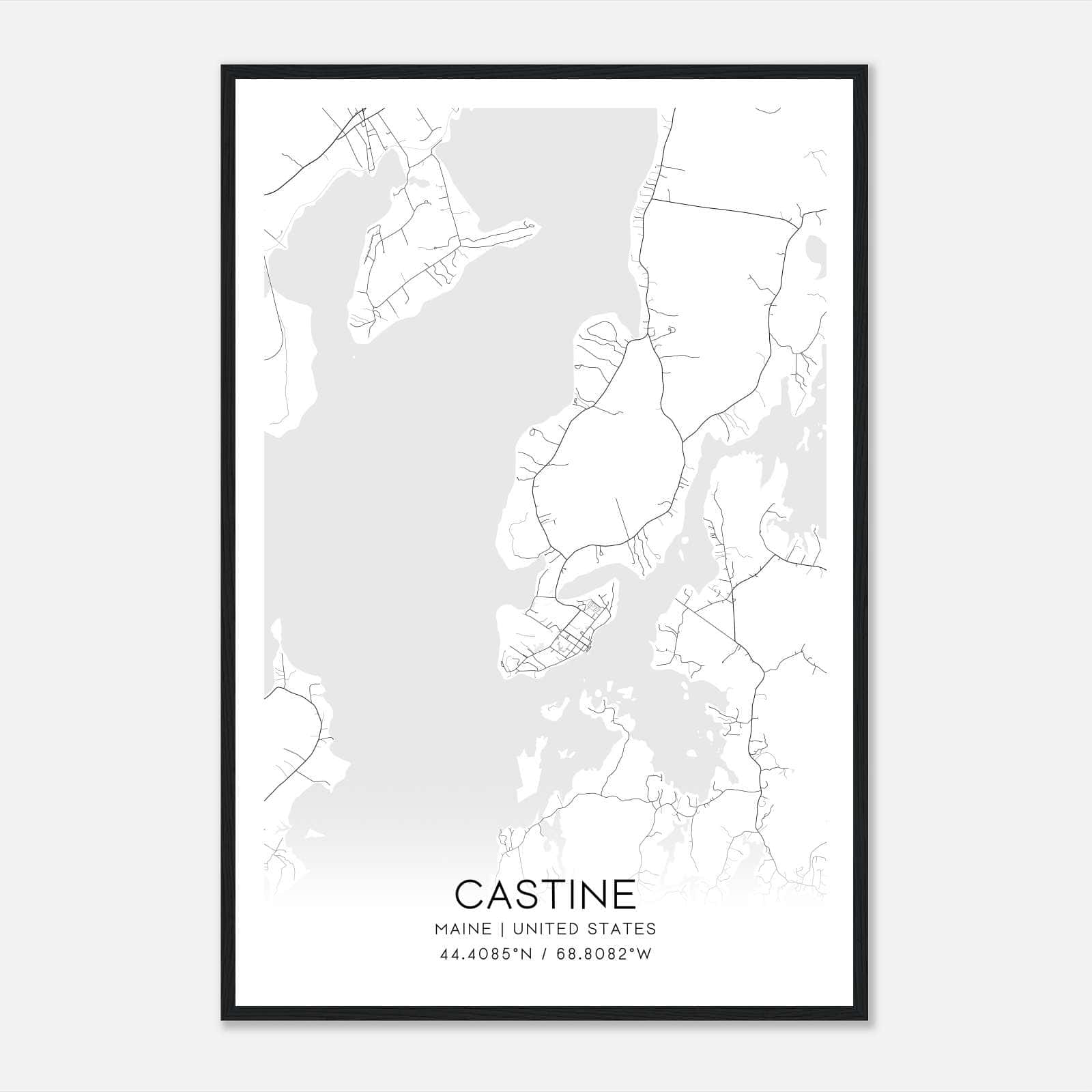 Castine Maine Map Poster, Modern Home Decor Wall Art Print Castine Maine Map Poster, Modern Home Decor Wall Art Print