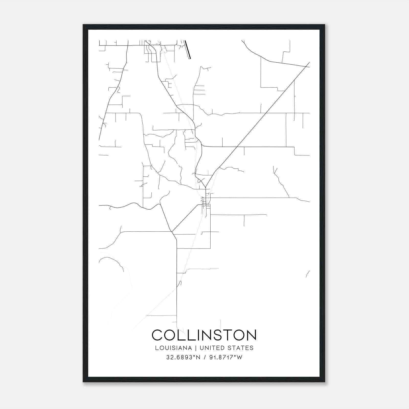 Collinston Louisiana Map Poster, Modern Home Decor Wall Art Print Collinston Louisiana Map Poster, Modern Home Decor Wall Art Print