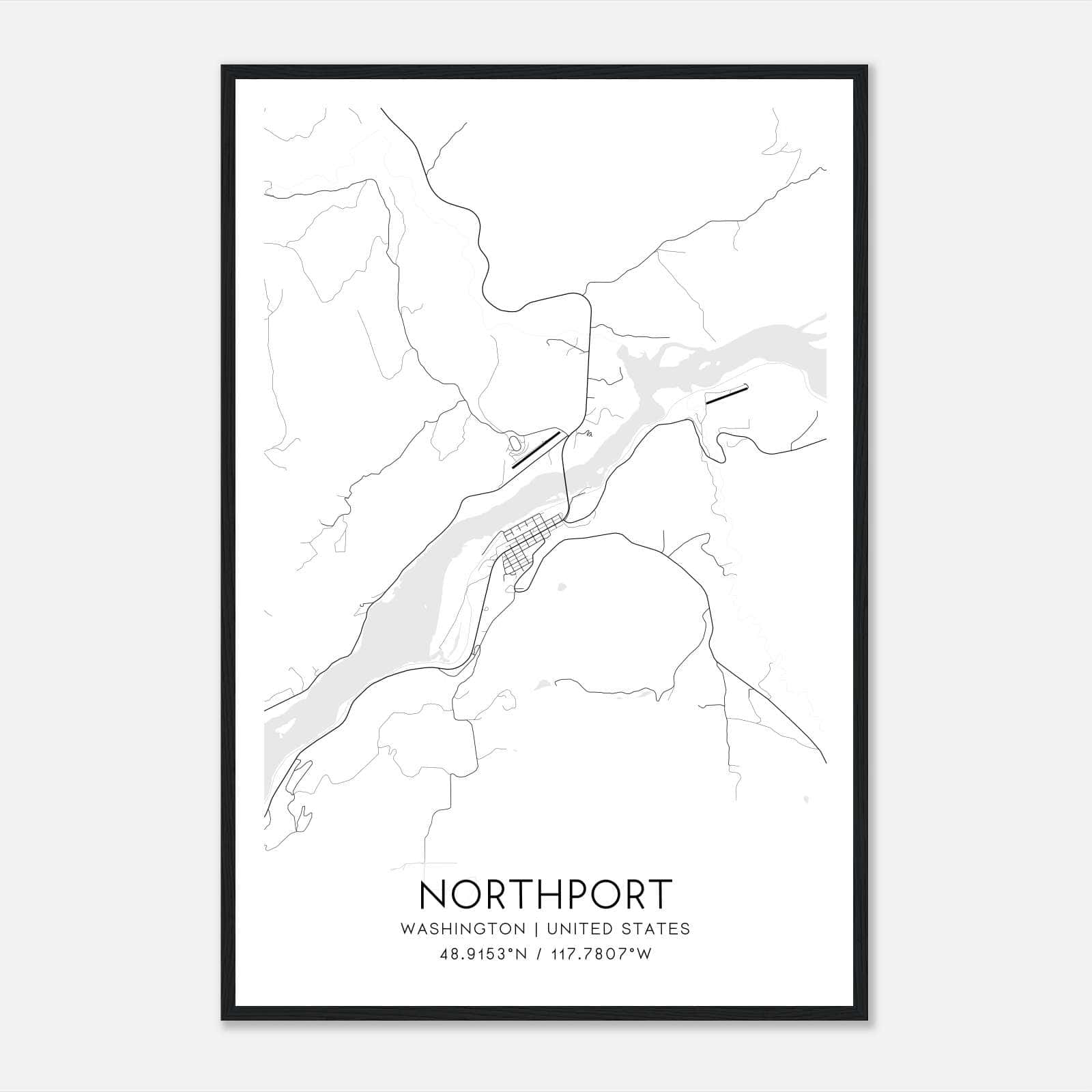 Northport Washington Map Poster, Modern Home Decor Wall Art Print Northport Washington Map Poster, Modern Home Decor Wall Art Print