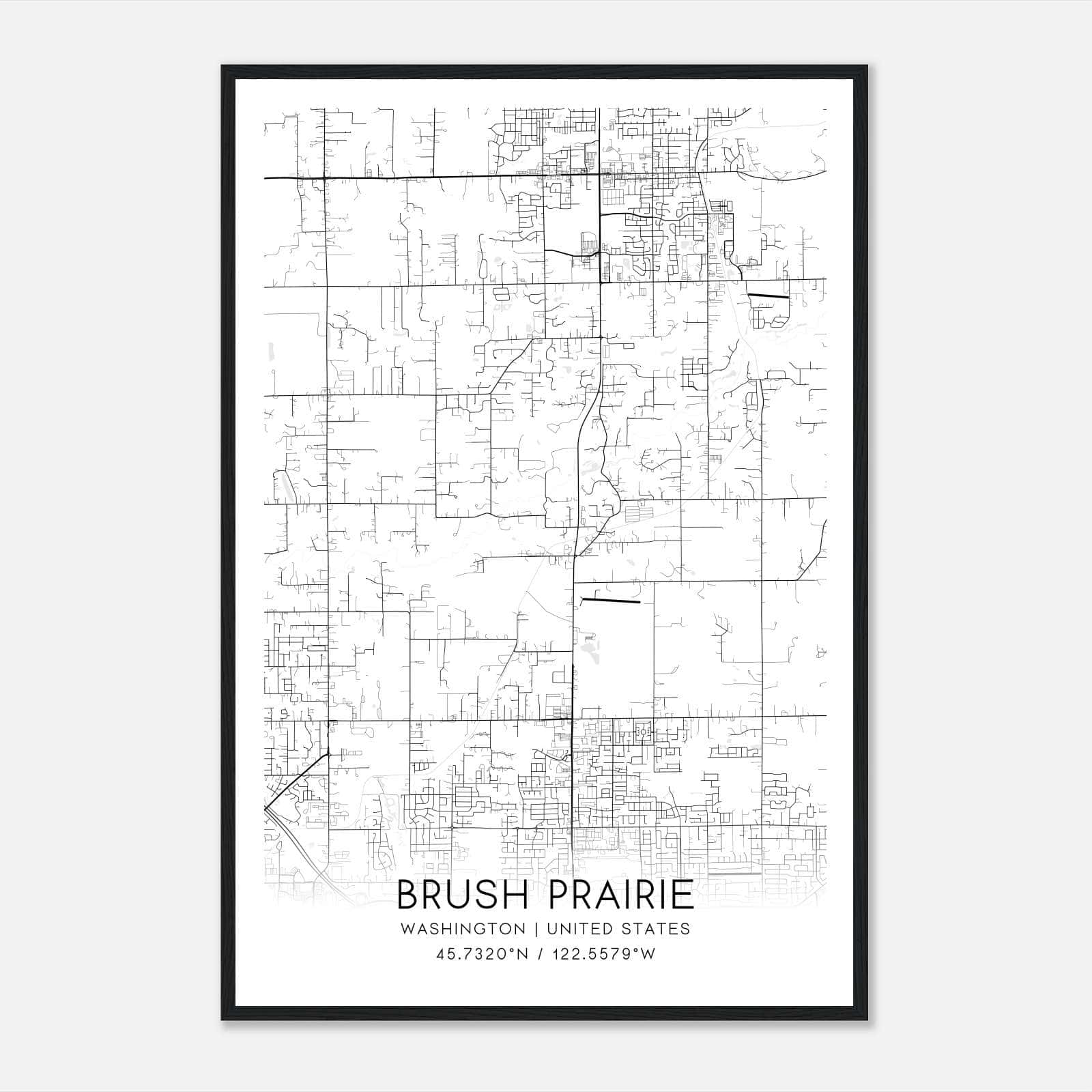 Brush Prairie Washington Map Poster, Modern Home Decor Wall Art Print Brush Prairie Washington Map Poster, Modern Home Decor Wall Art Print