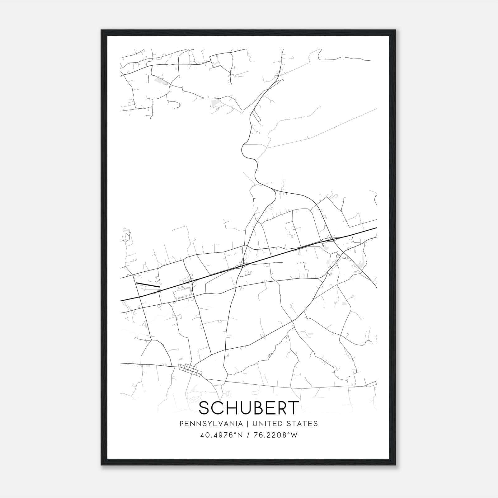 Schubert Pennsylvania Map Poster, Modern Home Decor Wall Art Print Schubert Pennsylvania Map Poster, Modern Home Decor Wall Art Print