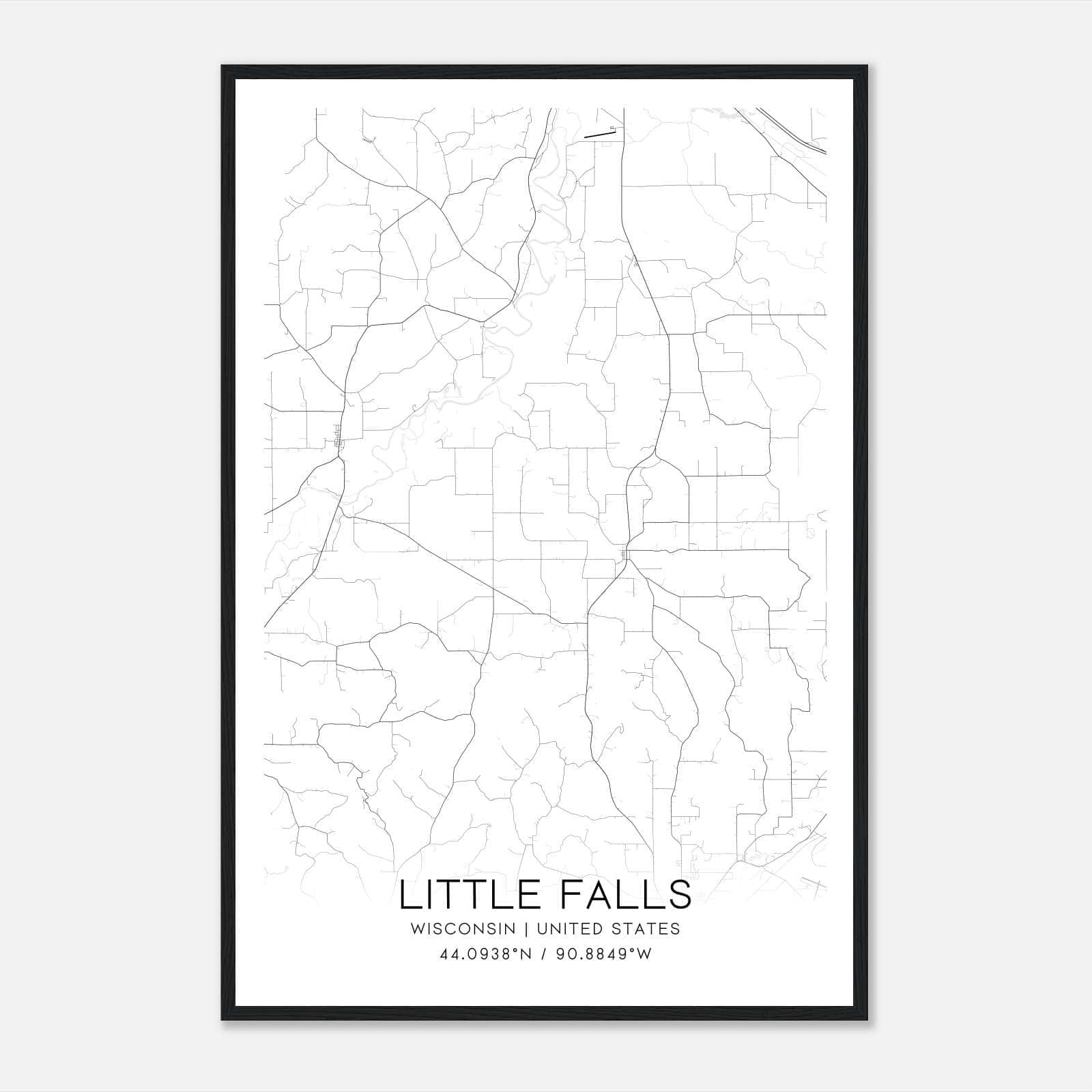 Little Falls Wisconsin Map Poster, Modern Home Decor Wall Art Print Little Falls Wisconsin Map Poster, Modern Home Decor Wall Art Print