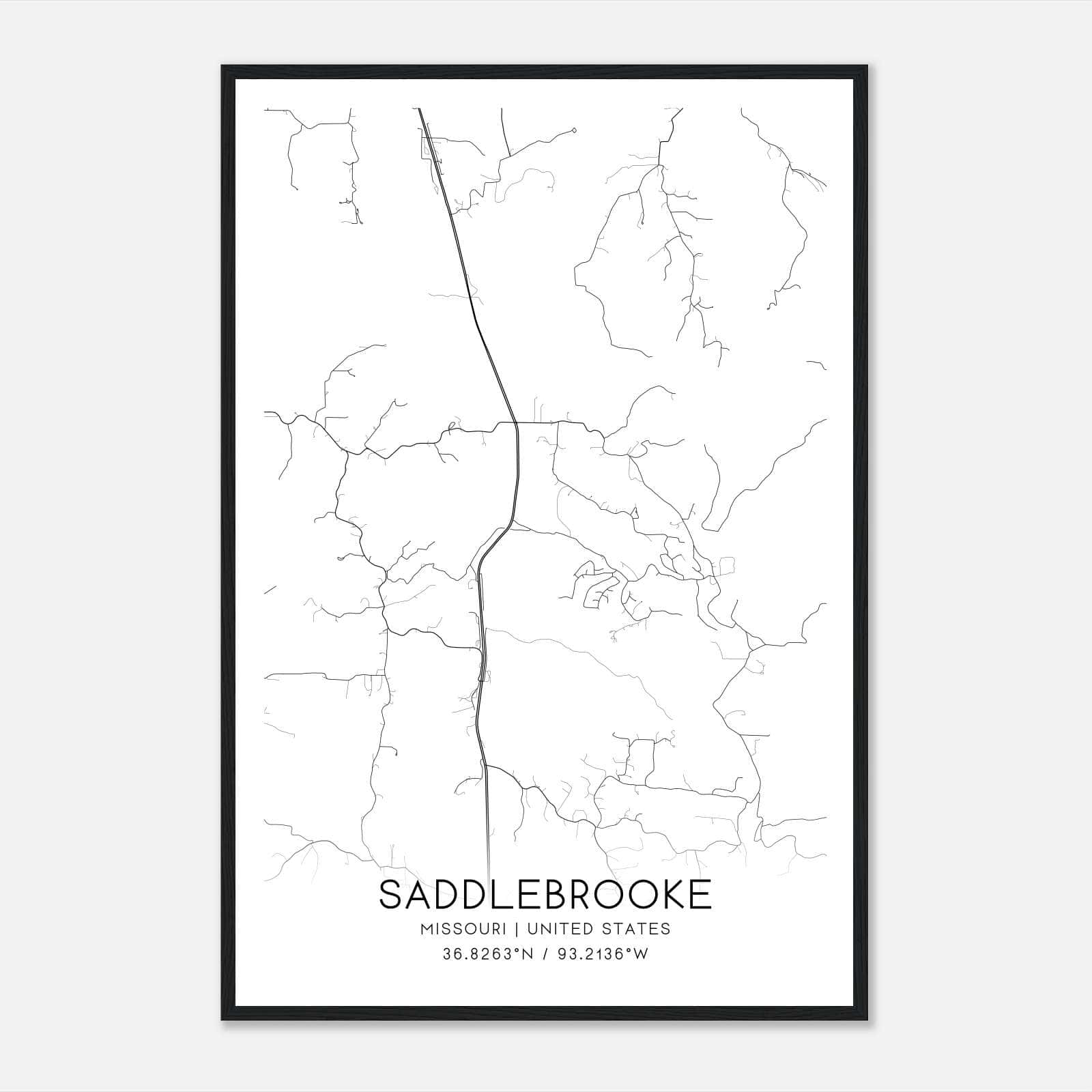 Saddlebrooke Missouri Map Poster, Modern Home Decor Wall Art Print Saddlebrooke Missouri Map Poster, Modern Home Decor Wall Art Print