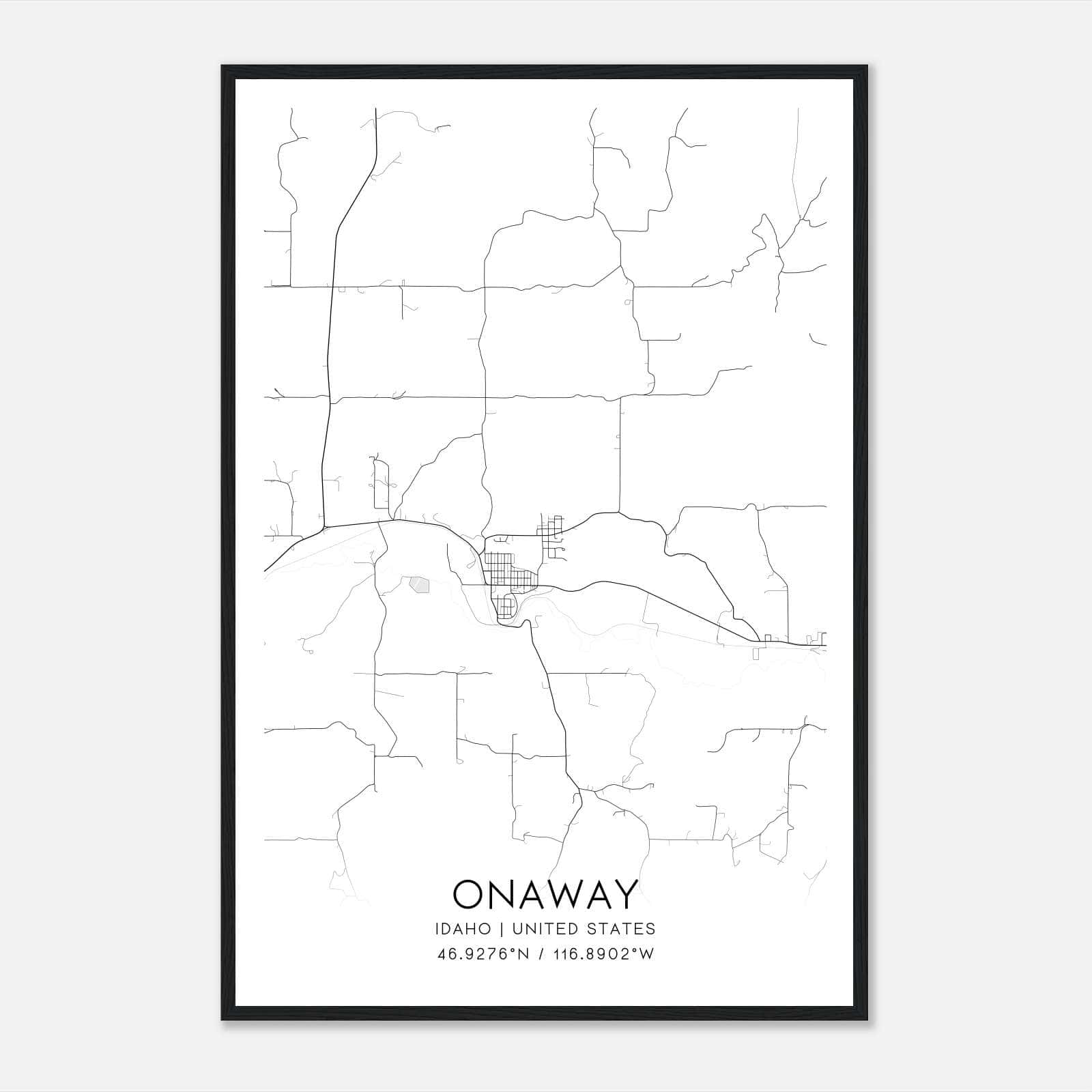 Onaway Idaho Map Poster, Modern Home Decor Wall Art Print Onaway Idaho Map Poster, Modern Home Decor Wall Art Print
