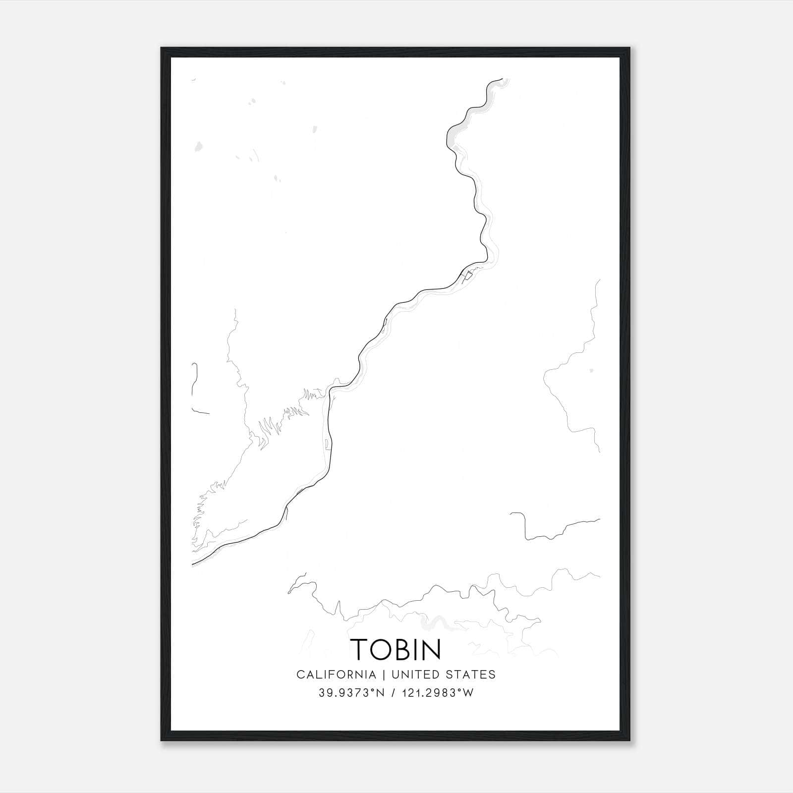 Tobin California Map Poster, Modern Home Decor Wall Art Print Tobin California Map Poster, Modern Home Decor Wall Art Print