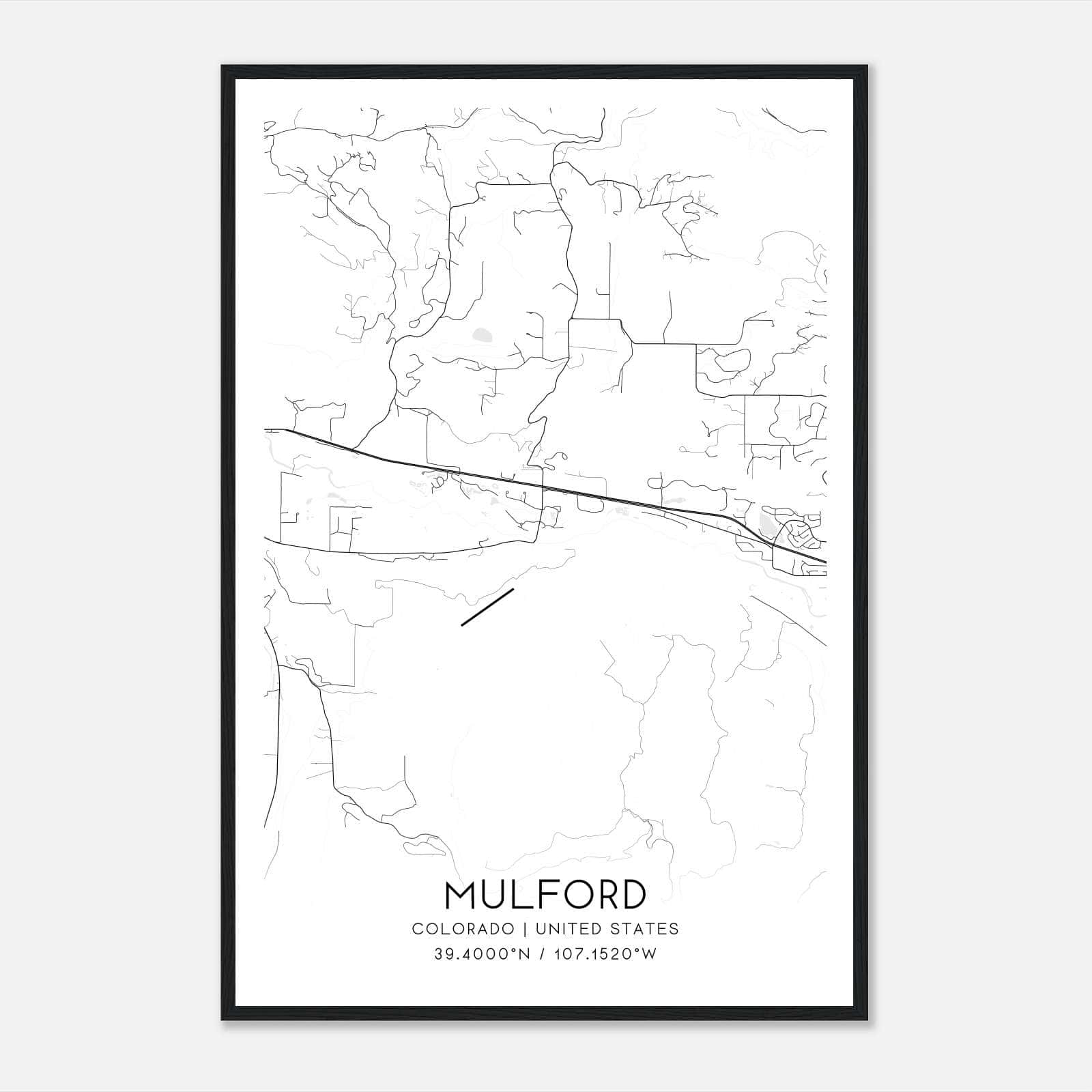 Mulford Colorado Map Poster, Modern Home Decor Wall Art Print Mulford Colorado Map Poster, Modern Home Decor Wall Art Print