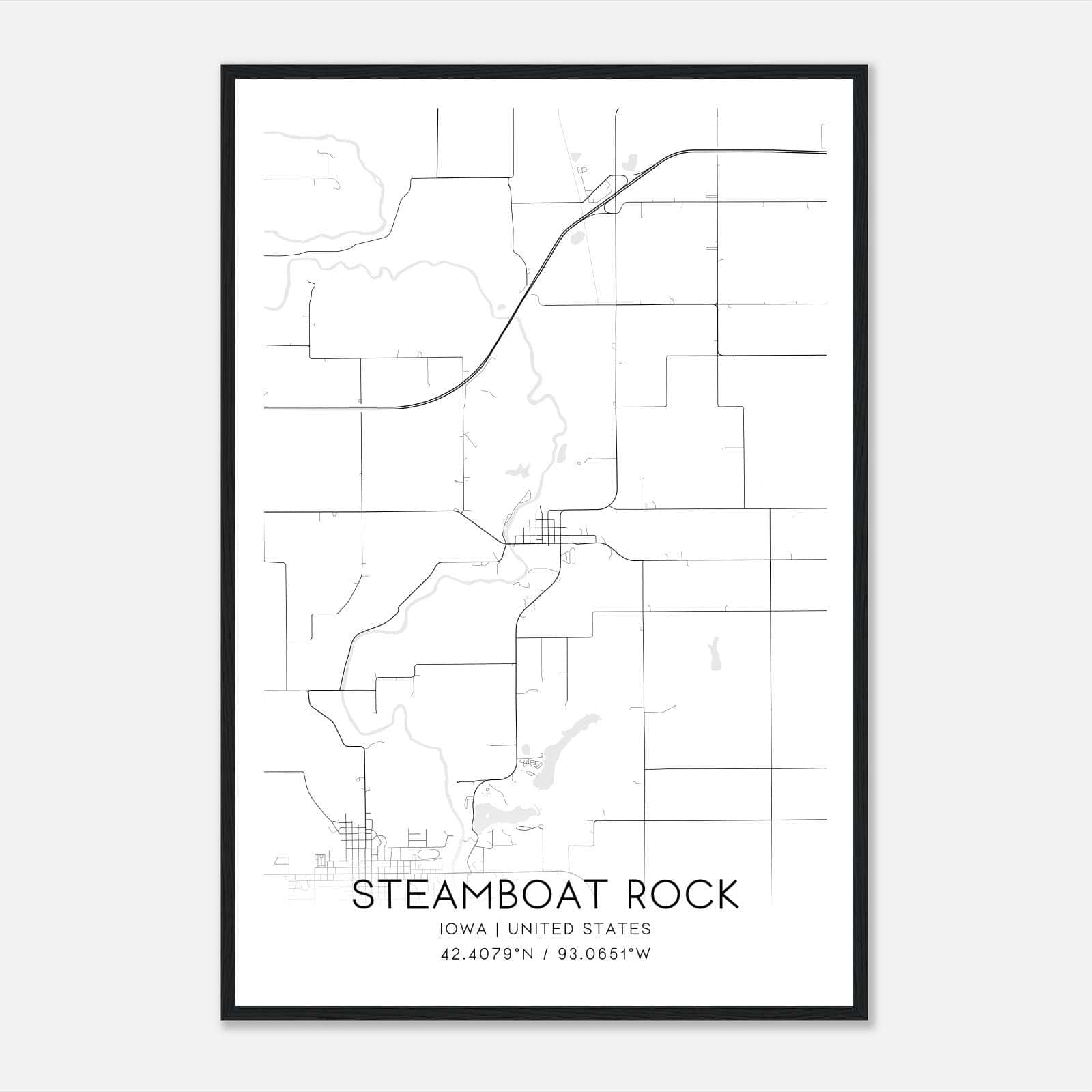 Steamboat Rock Iowa Map Poster, Modern Home Decor Wall Art Print Steamboat Rock Iowa Map Poster, Modern Home Decor Wall Art Print